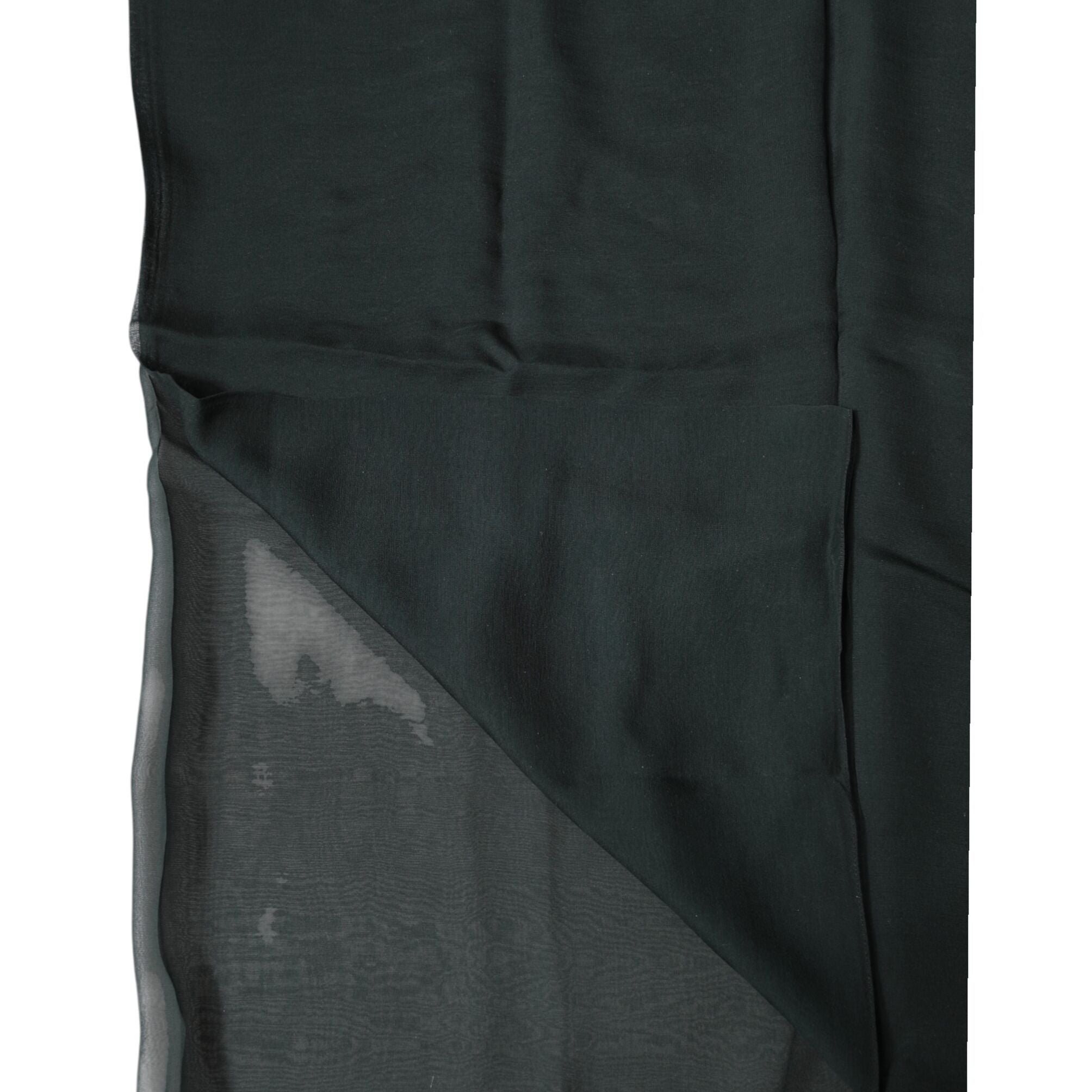 Dolce & Gabbana Dark Green Silk Neck Wrap Foulard Scarf