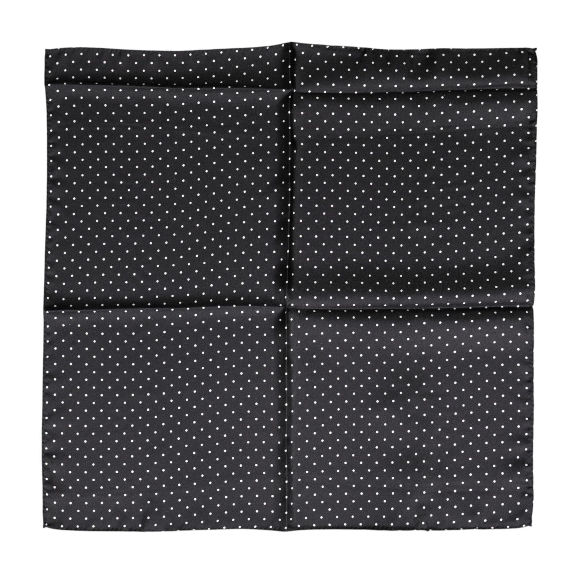 Dolce & Gabbana Black Polka Dot Silk Square Foulard Scarf