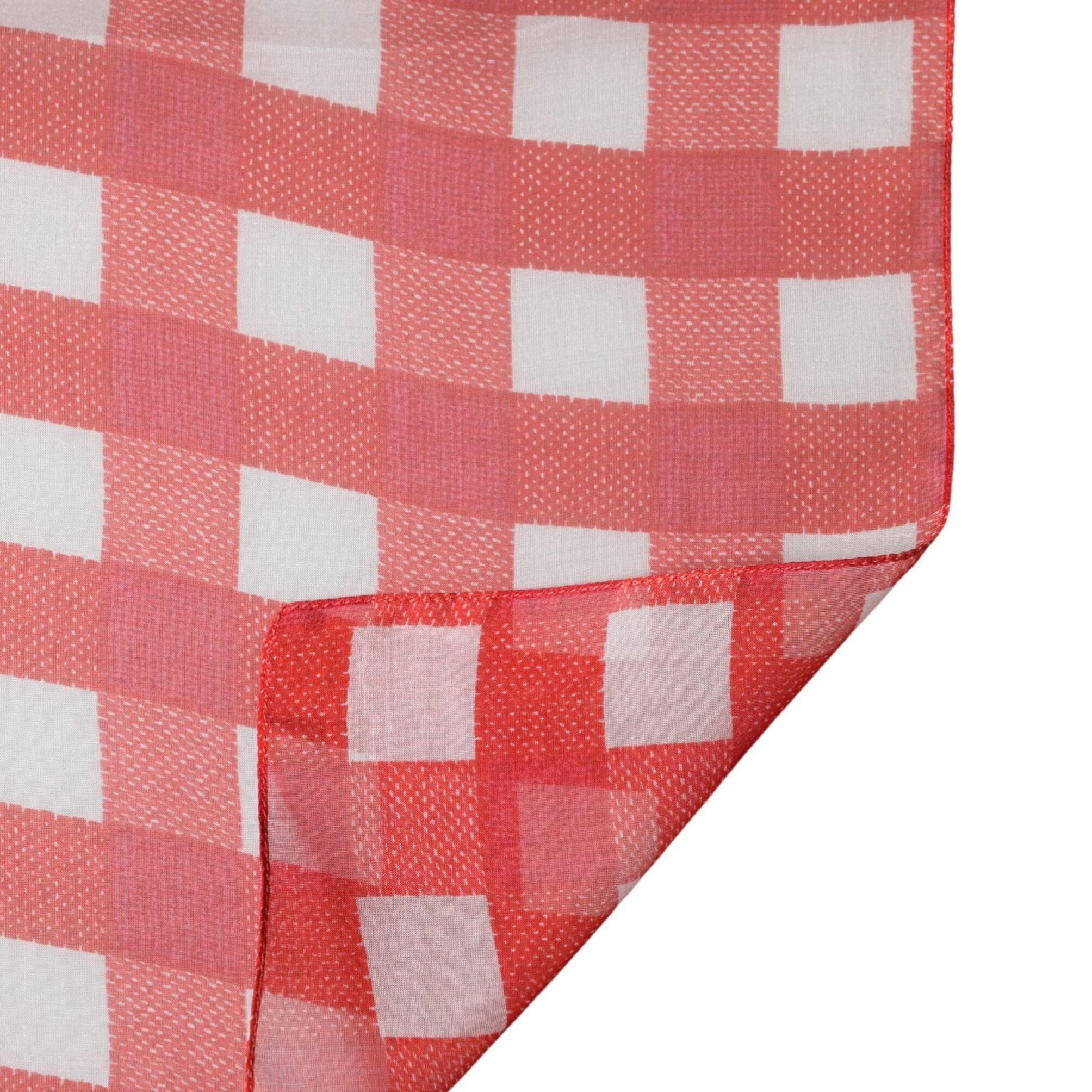 Dolce & Gabbana Red Checkered Stole Neck Wrap Shawl Scarf