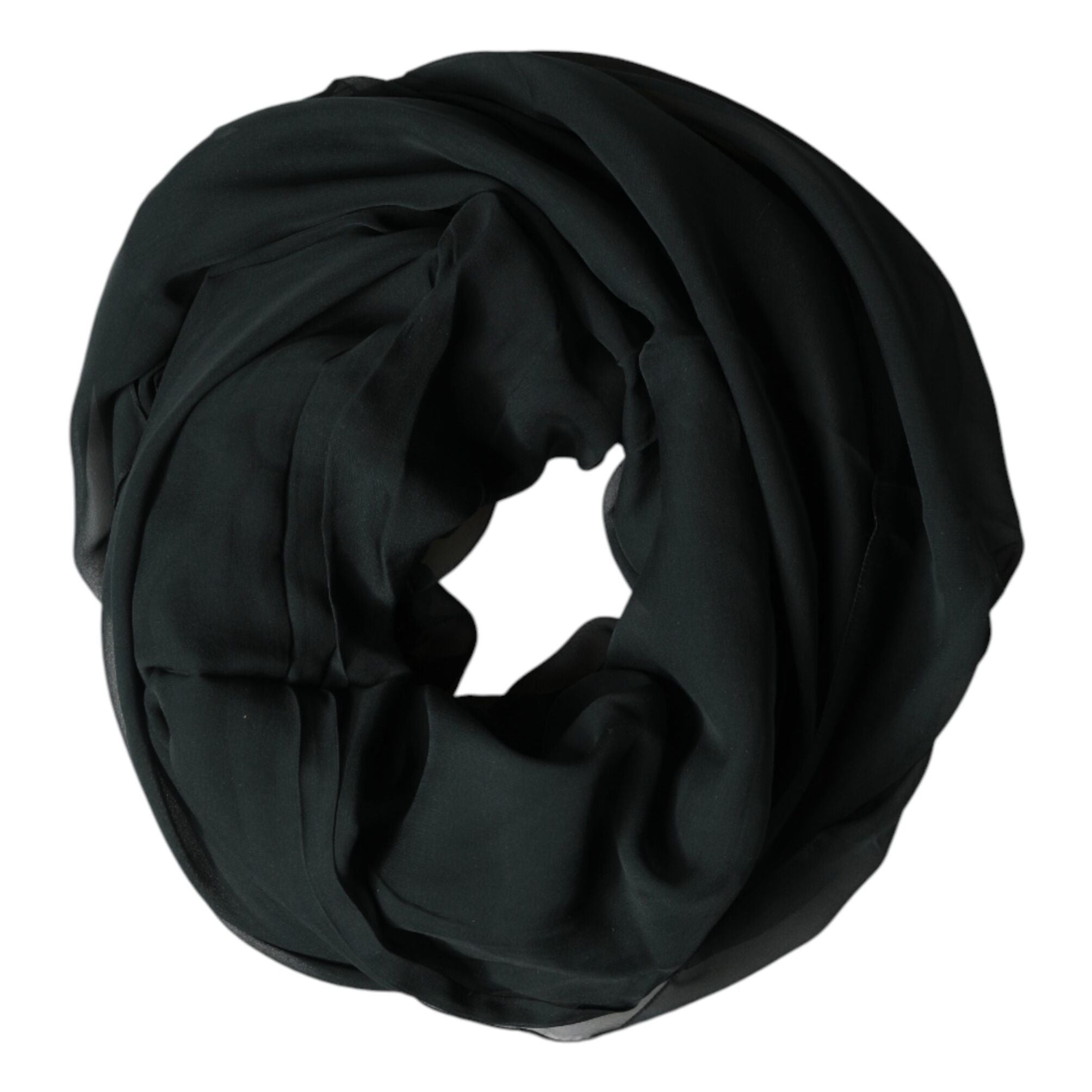 Dolce & Gabbana Dark Green Stole Silk Neck Wrap Shawl Scarf