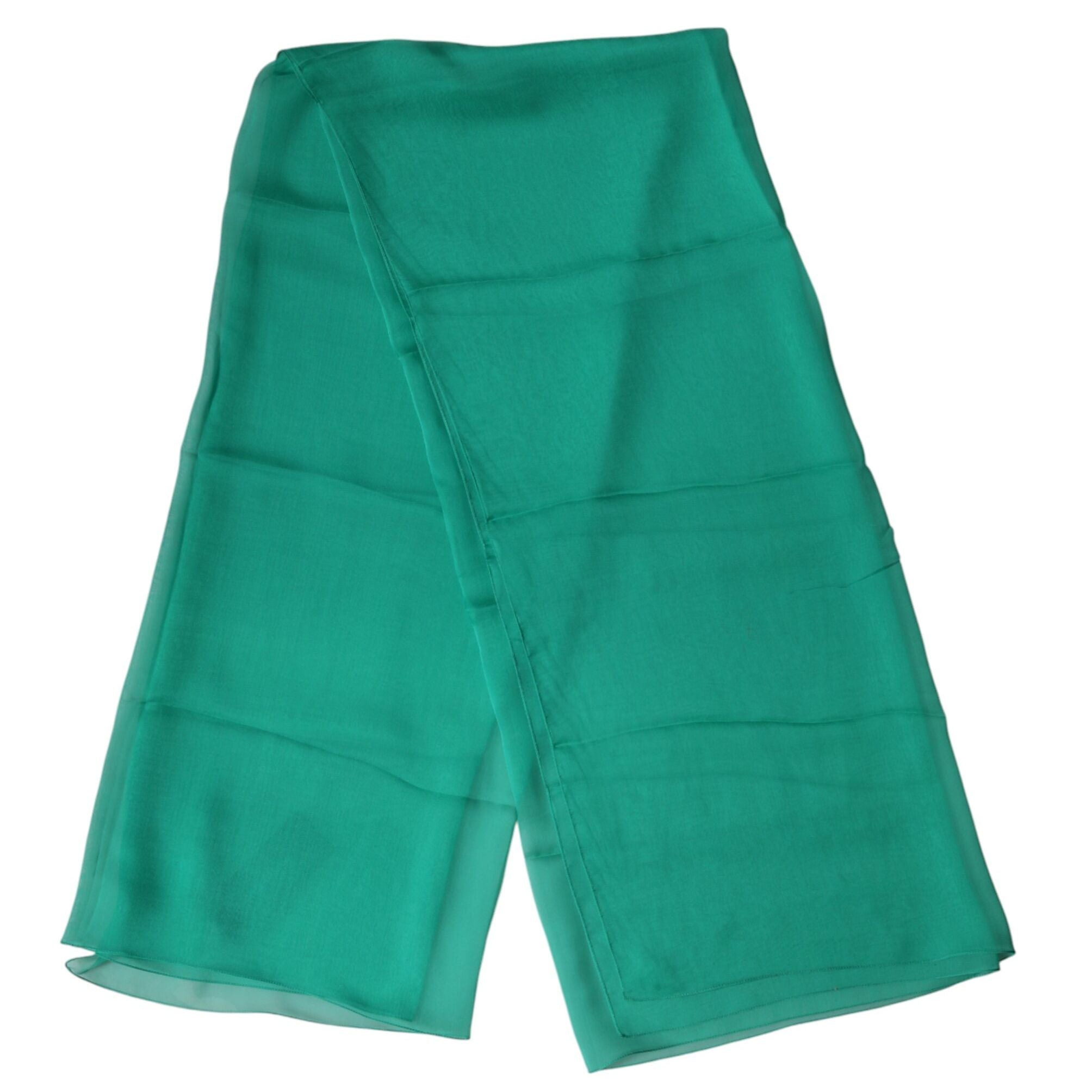 Dolce & Gabbana Green Stole Silk Neck Wrap Shawl Scarf