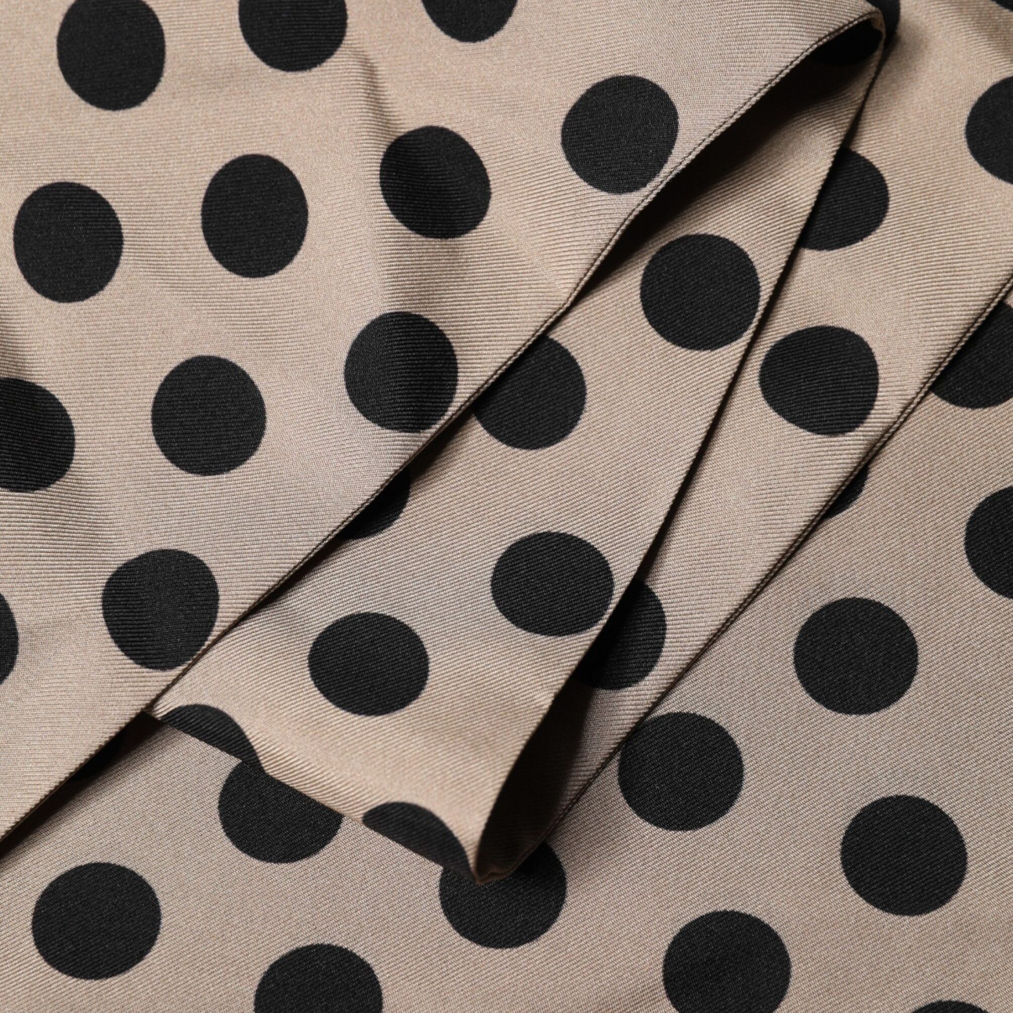 Dolce & Gabbana Brown Polka Dot Silk Fringes Foulard Scarf