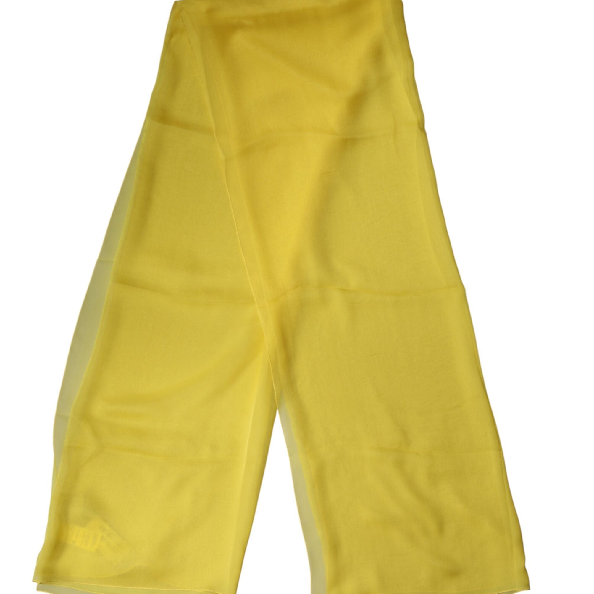 Dolce & Gabbana Yellow Silk Stole Neck Wrap Shawl Men 200cm x 130cm Scarf