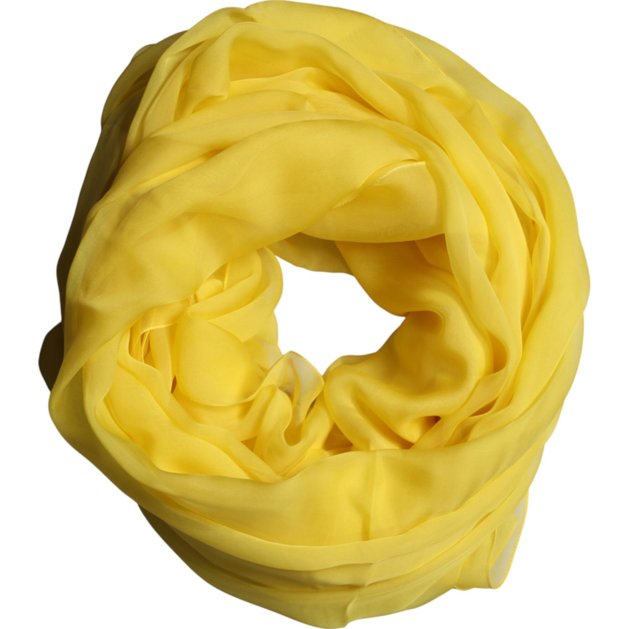 Dolce & Gabbana Yellow Silk Stole Neck Wrap Shawl Men 200cm x 130cm Scarf