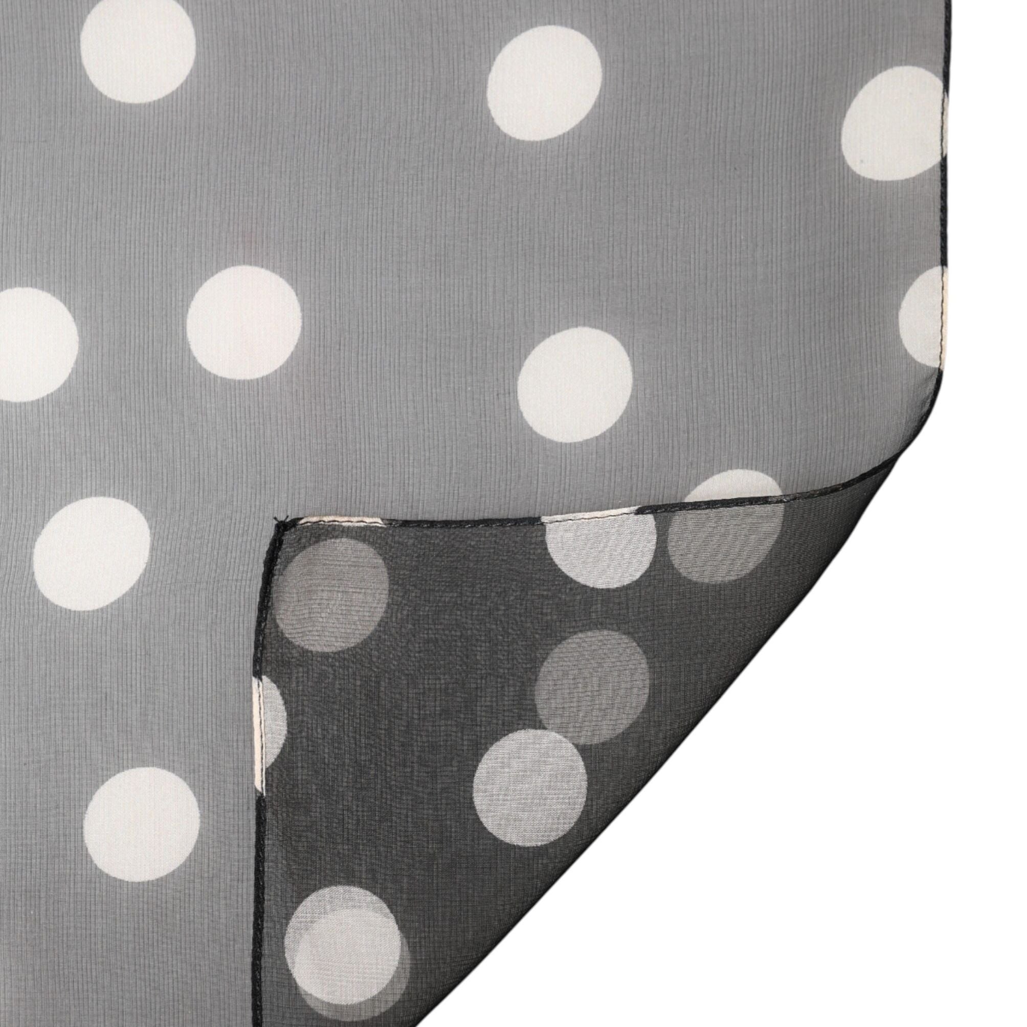 Dolce & Gabbana Black Polka Dot Silk Neck Wrap Shawl 205cm x 137cm Scarf