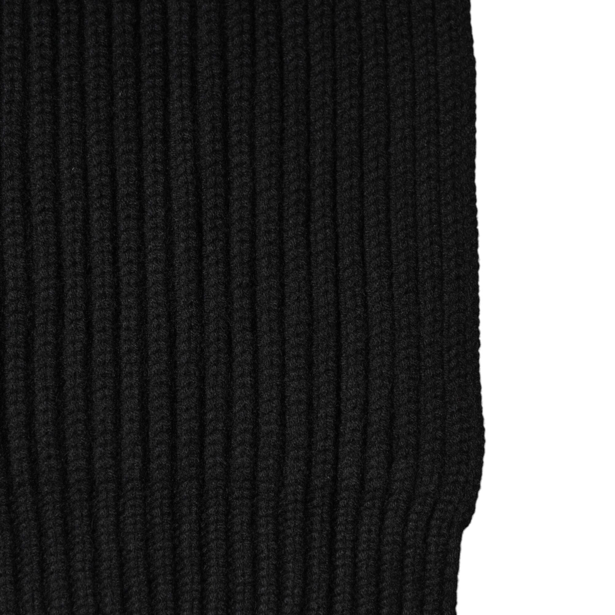 Dolce & Gabbana Black Cashmere Knit Neck Wrap Shawl 202cm x 26cm Scarf