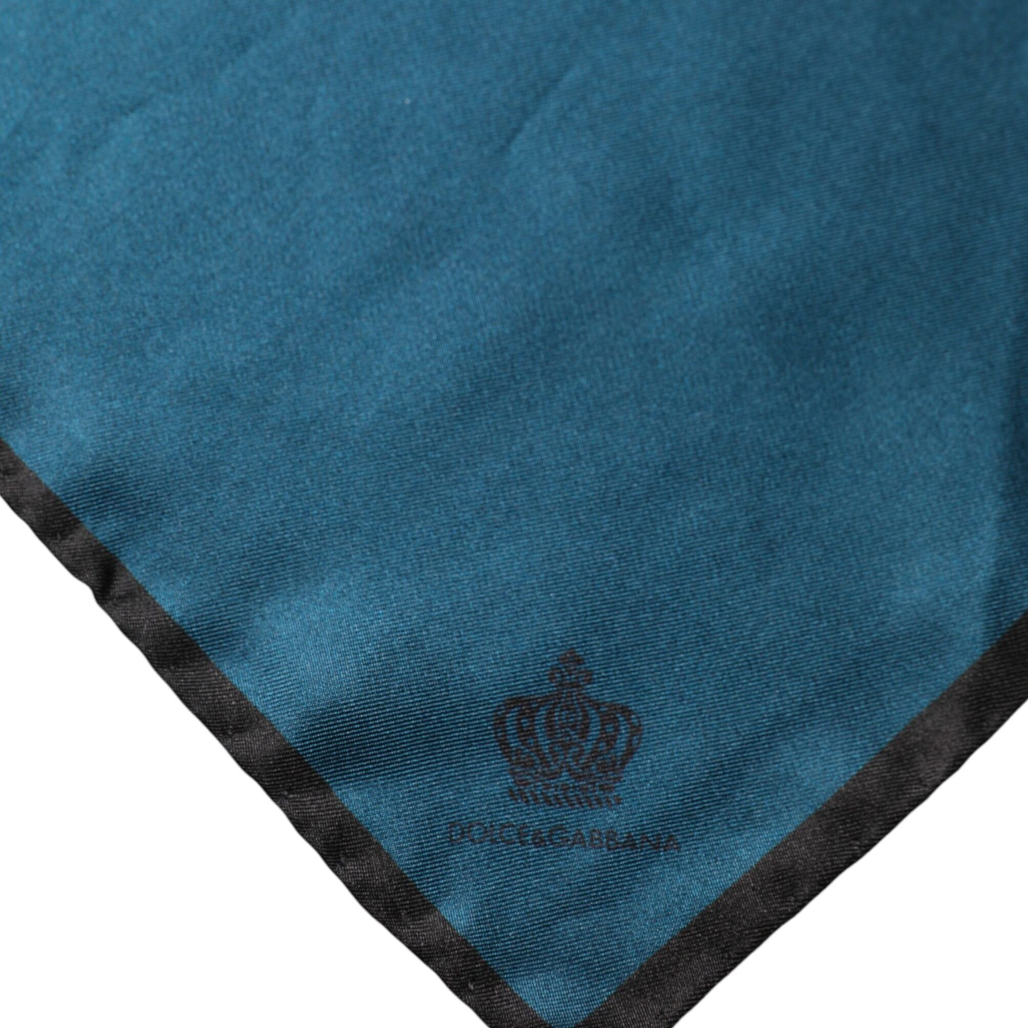 Dolce & Gabbana Blue Silk Square Pocket Handkerchief Scarf