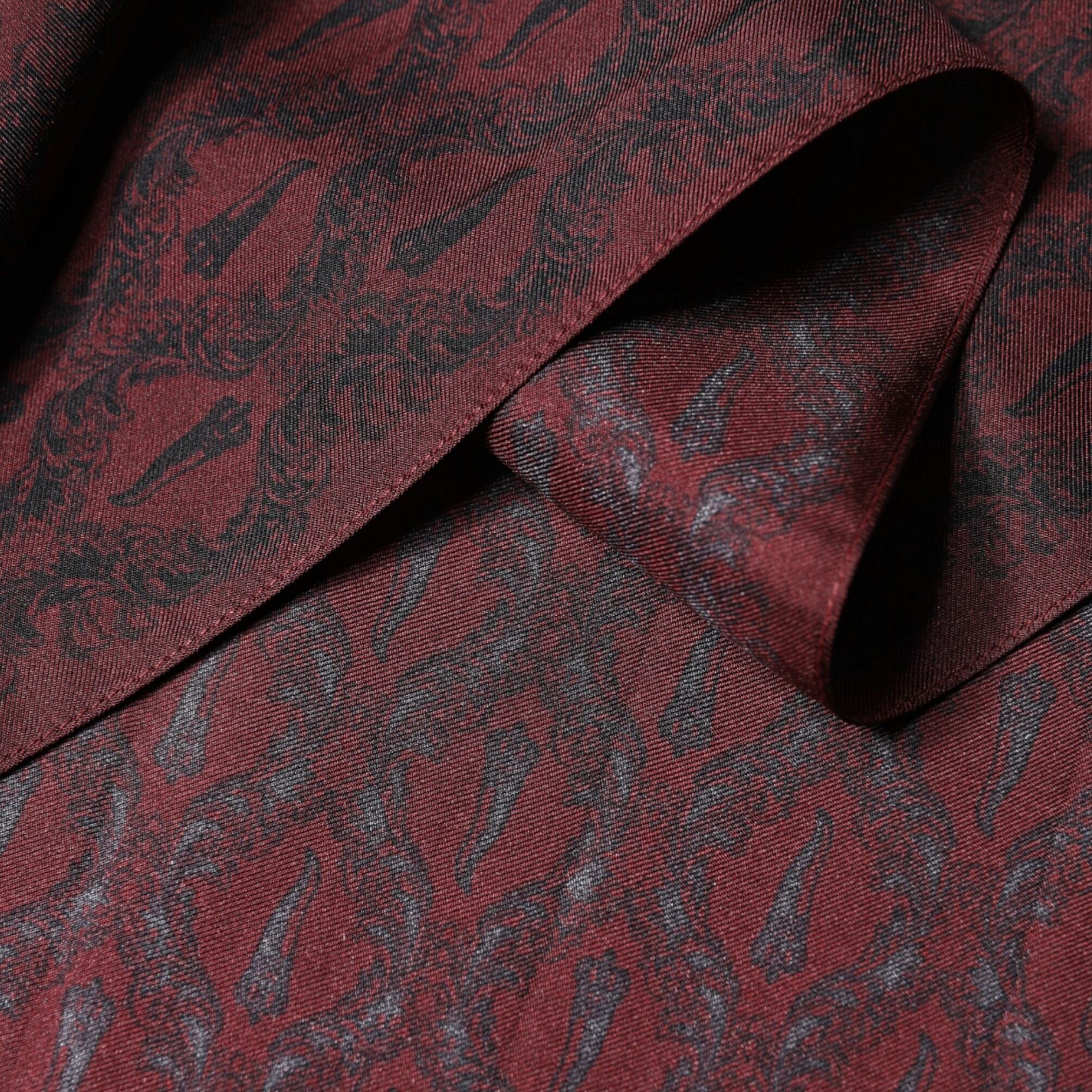 Dolce & Gabbana Maroon Patterned Silk Wrap Foulard Men 133cm x 22cm Scarf