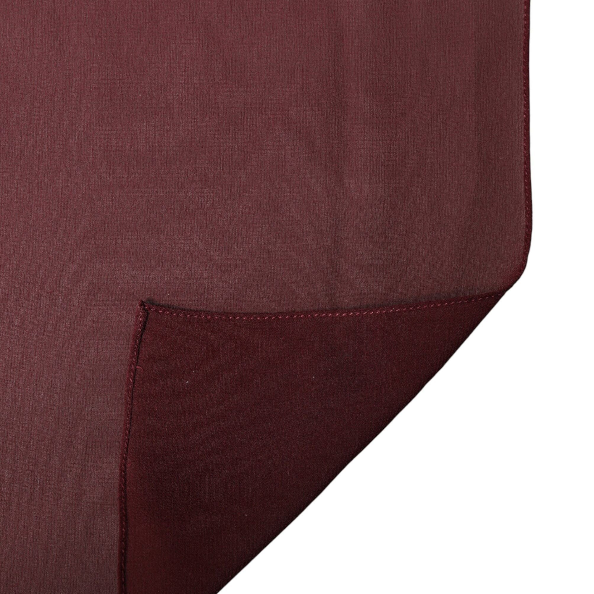 Dolce & Gabbana Maroon Silk Stole Neck Wrap Shawl Men 200cm x 130cm Scarf