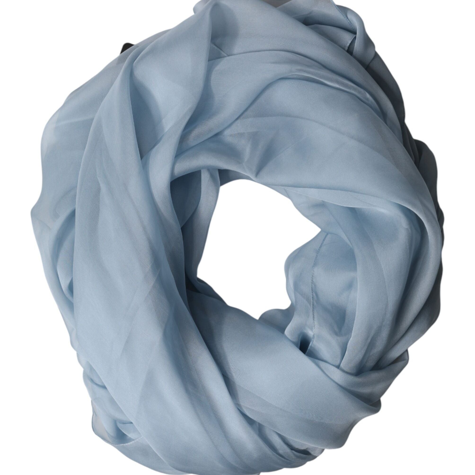 Dolce & Gabbana Light Blue Silk Stole Neck Wrap Shawl 200cm x 130cm Scarf