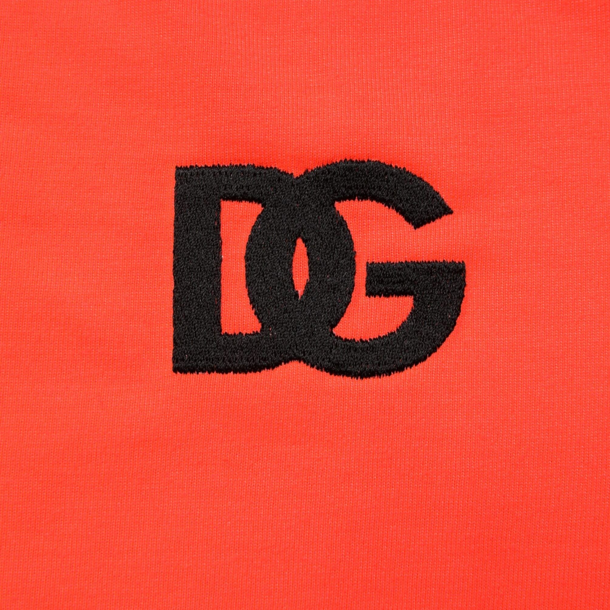 Dolce & Gabbana Neon Orange Polyester Crew Neck Men T-shirt