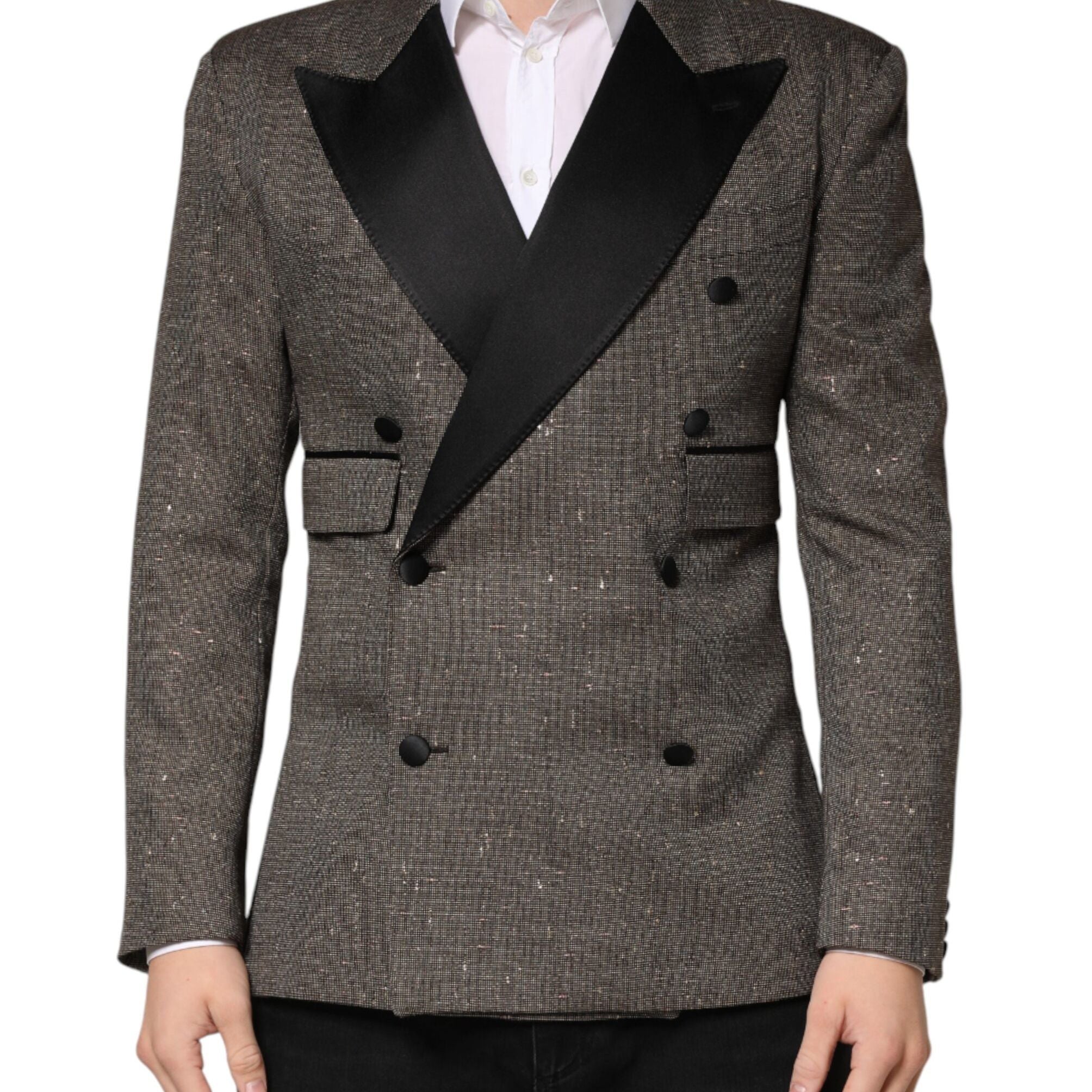 Dolce & Gabbana Gray Double Breasted 2 Button Jacket Blazer