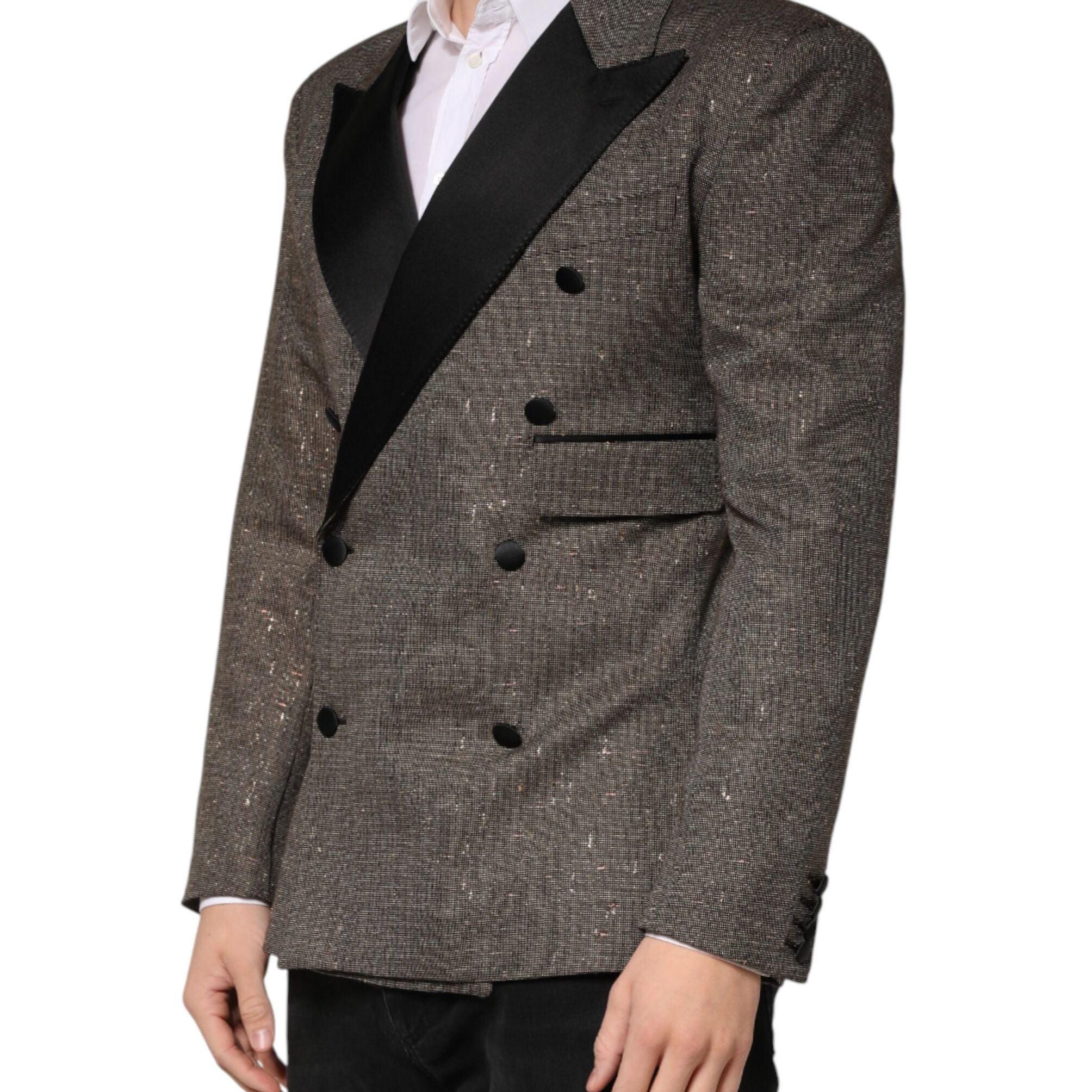 Dolce & Gabbana Gray Double Breasted 2 Button Jacket Blazer
