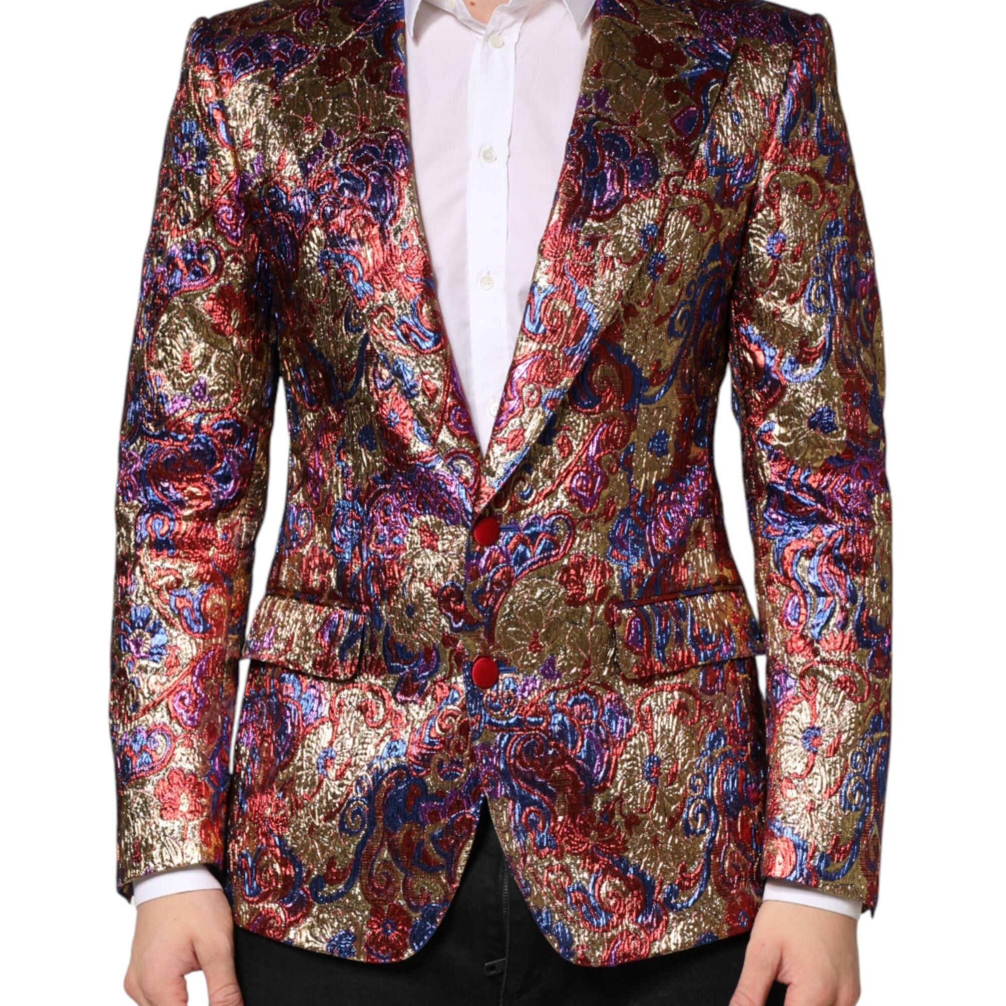 Dolce & Gabbana Multicolor Jacquard Single Breasted Blazer