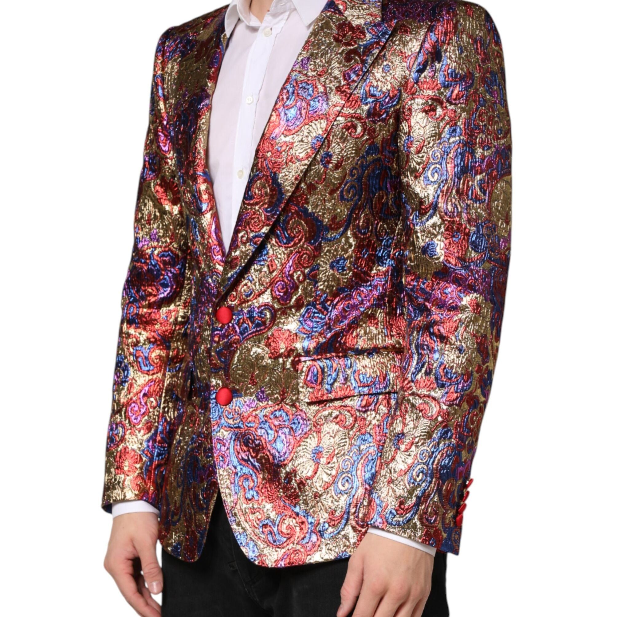 Dolce & Gabbana Multicolor Jacquard Single Breasted Blazer