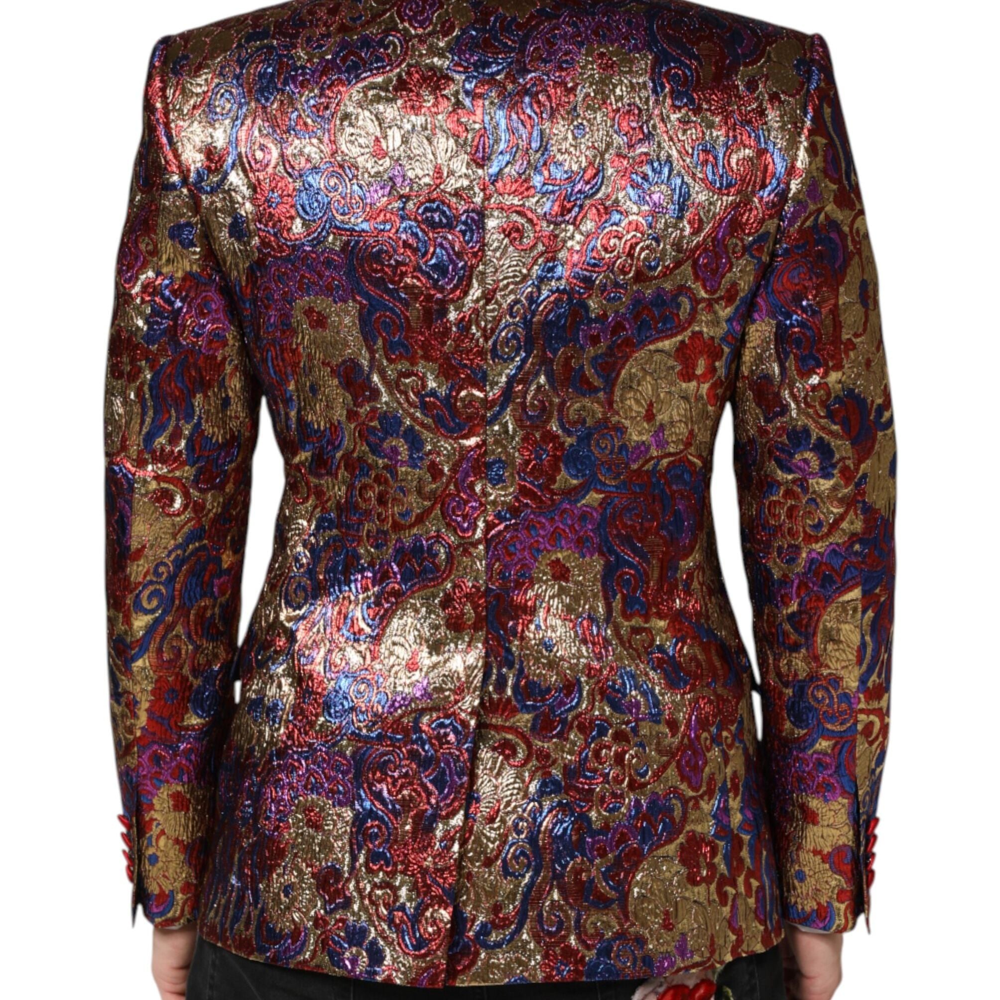 Dolce & Gabbana Multicolor Jacquard Single Breasted Blazer