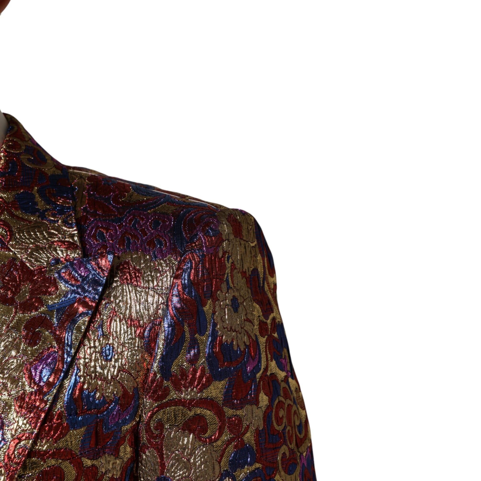 Dolce & Gabbana Multicolor Jacquard Single Breasted Blazer