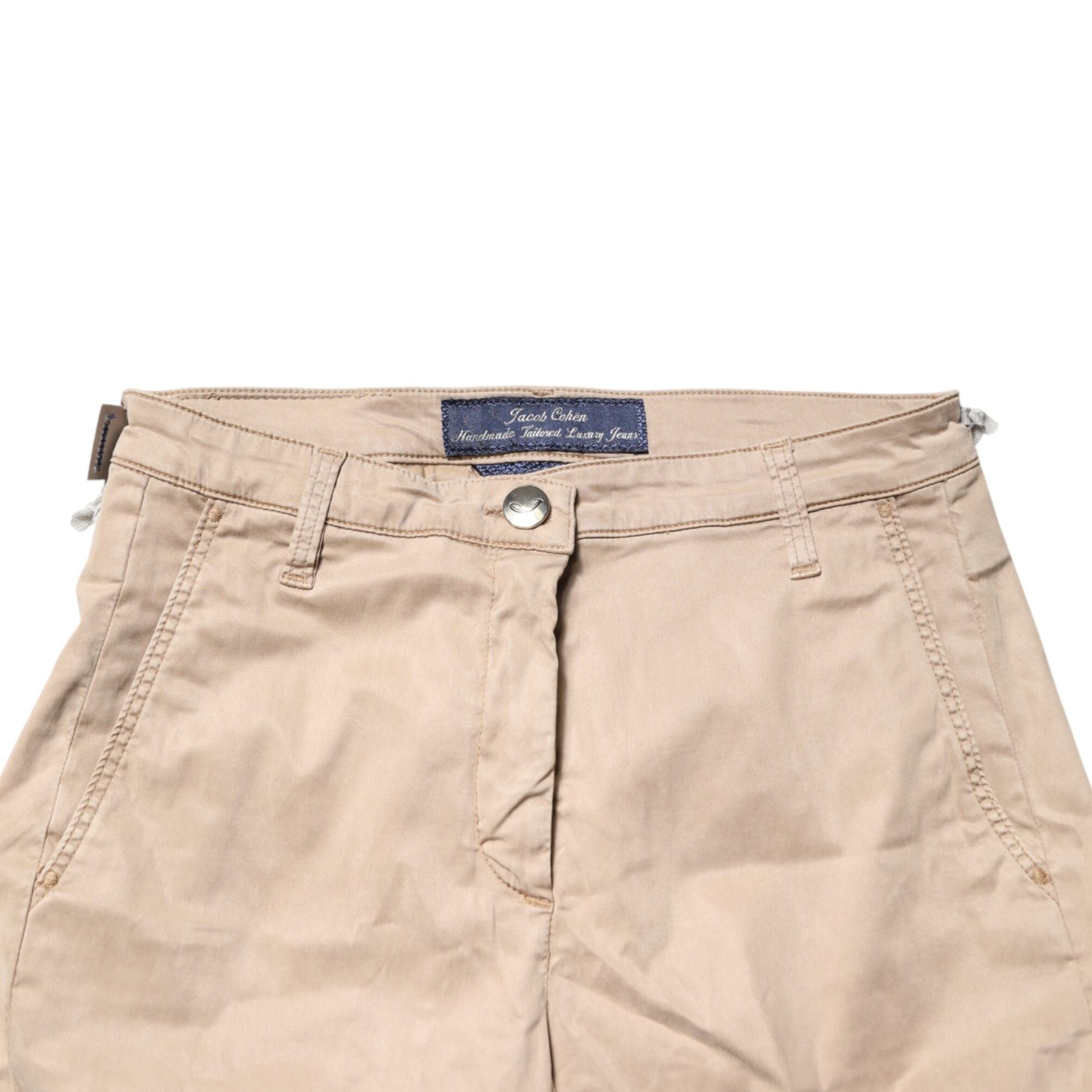 Jacob Cohen Beige Lyocell Skinny High Waist Chino Casual Pants