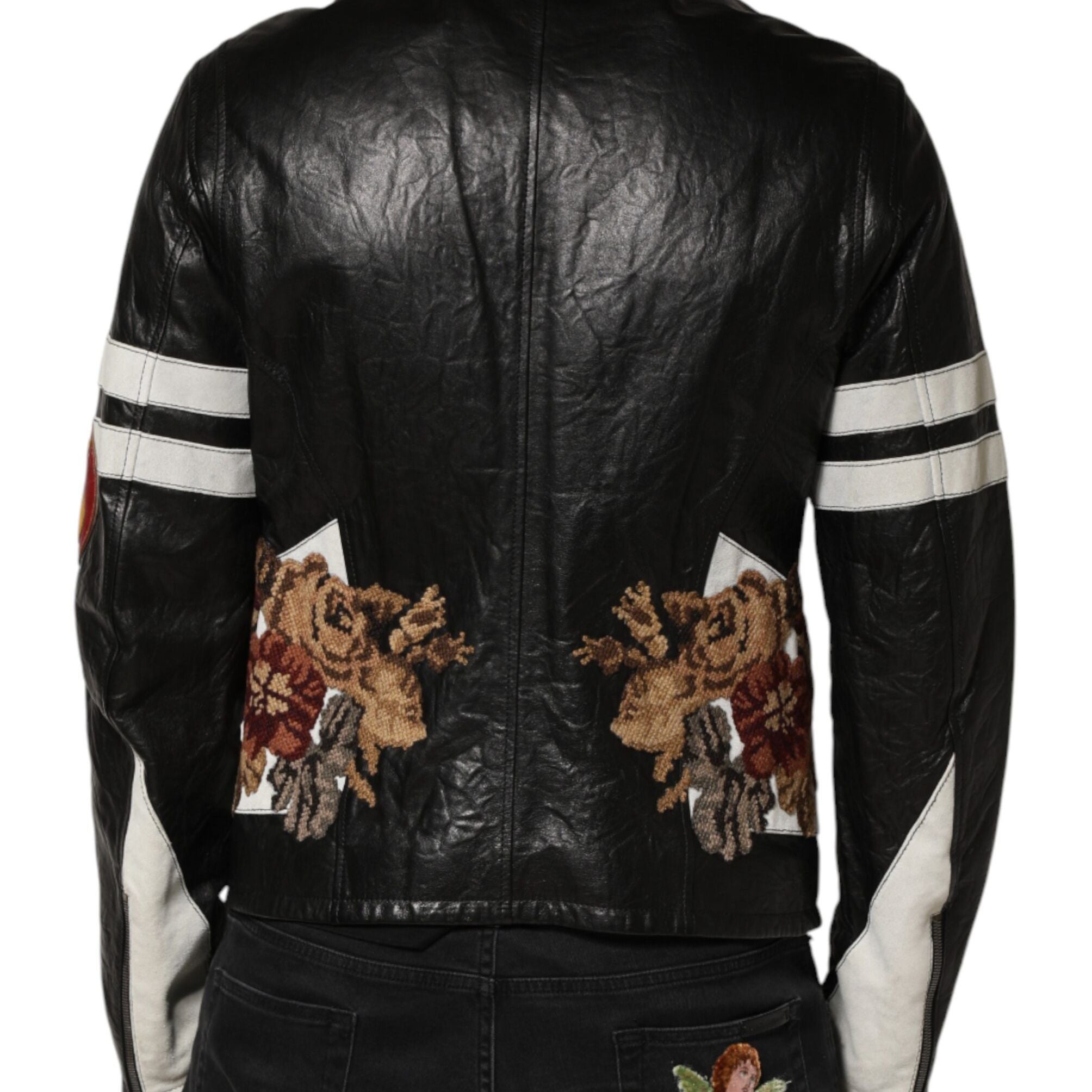 Dolce & Gabbana Black Guns n' Roses FullZip Men Biker Jacket