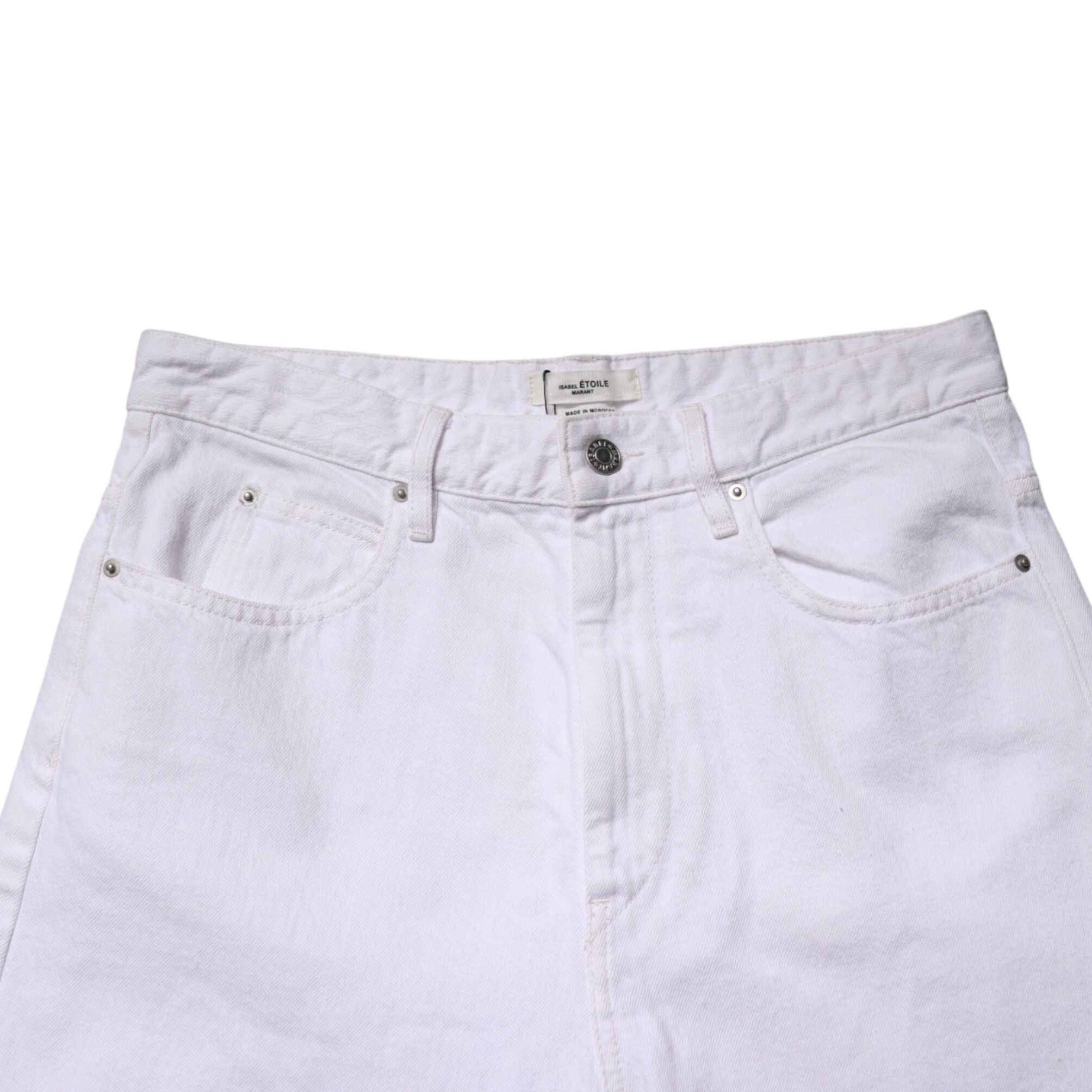 ISABEL MARANT ETOILE White High Waist Straight Denim Jeans