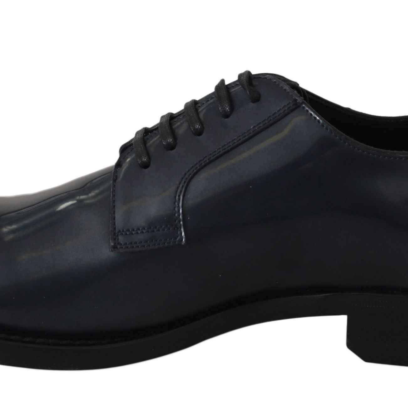 Dolce & Gabbana Blue Leather Derby Dress Formal Shoes