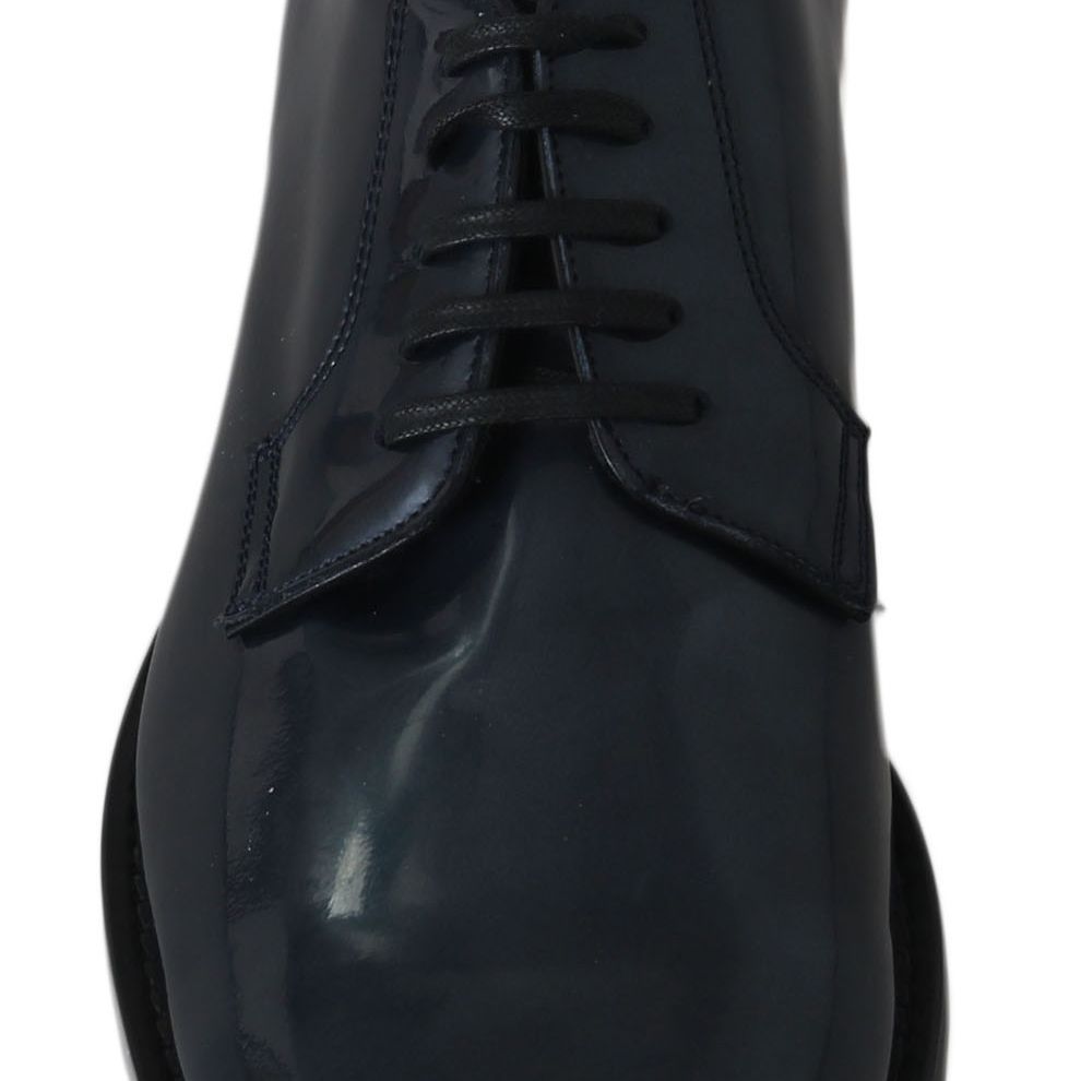 Dolce & Gabbana Blue Leather Derby Dress Formal Shoes