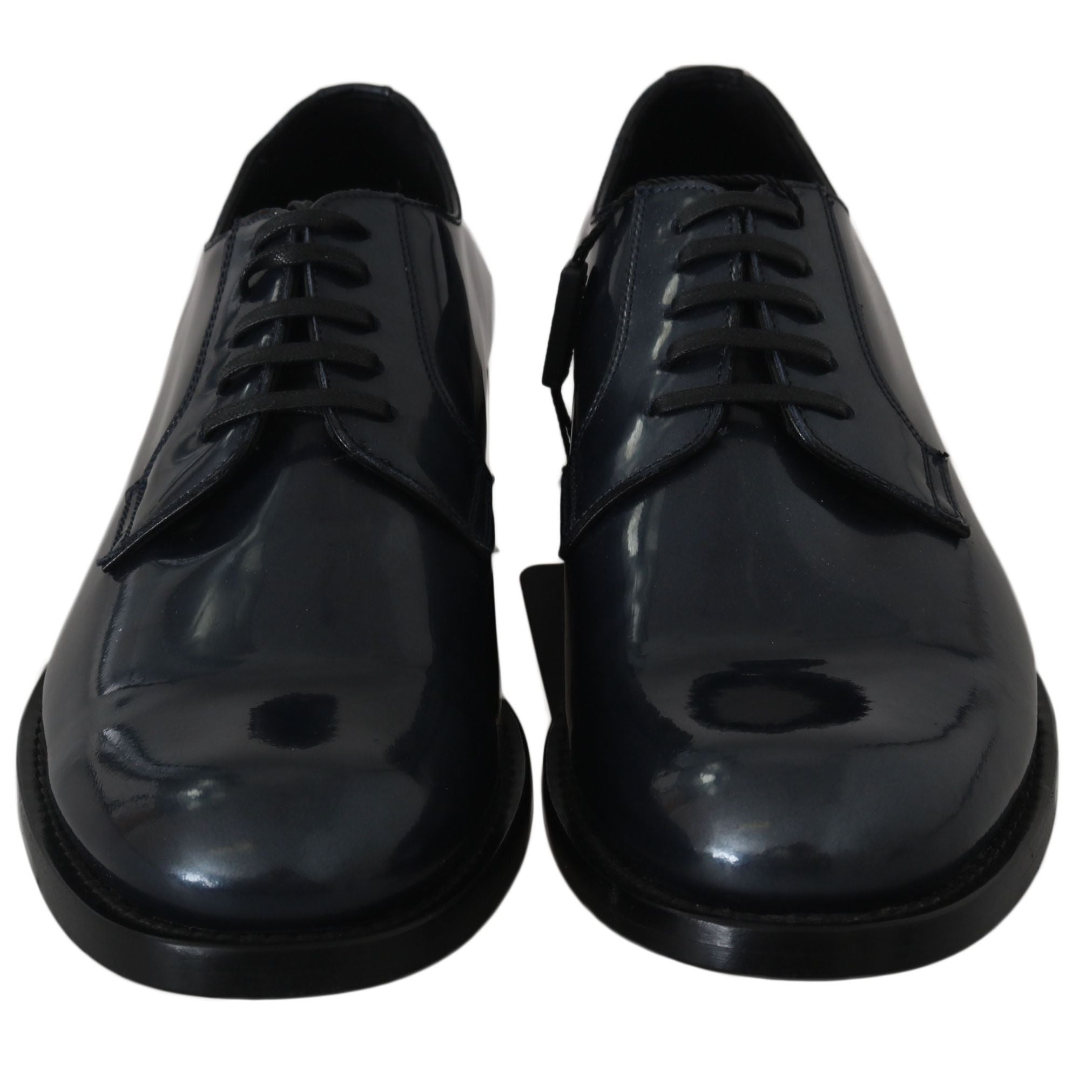 Dolce & Gabbana Blue Leather Derby Dress Formal Shoes