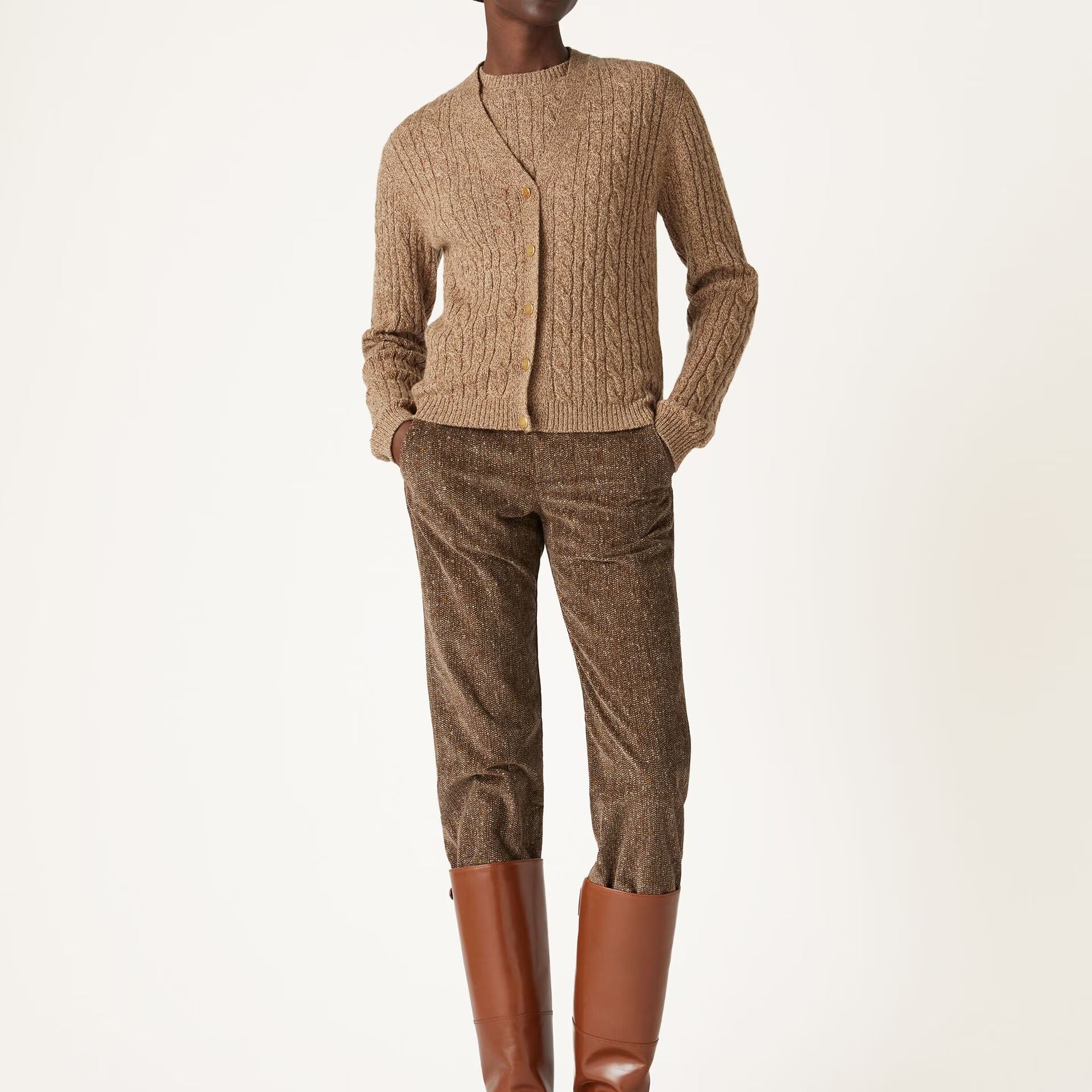 Loro Piana Treccia Cardigan in Baby Cashmere