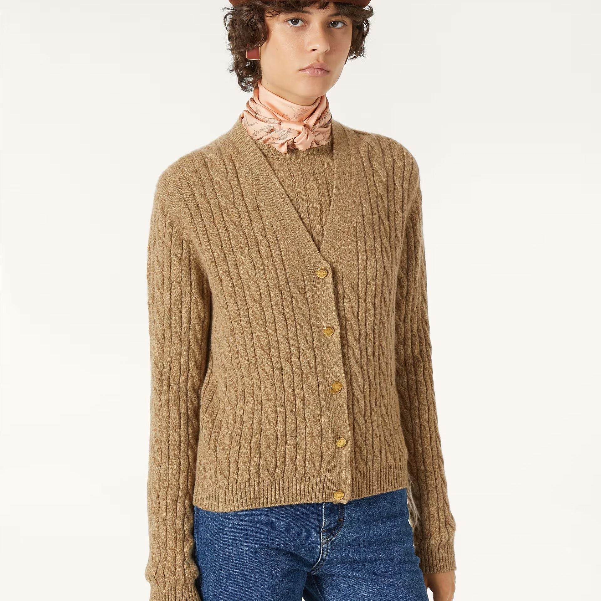 Loro Piana Treccia Cardigan in Baby Cashmere