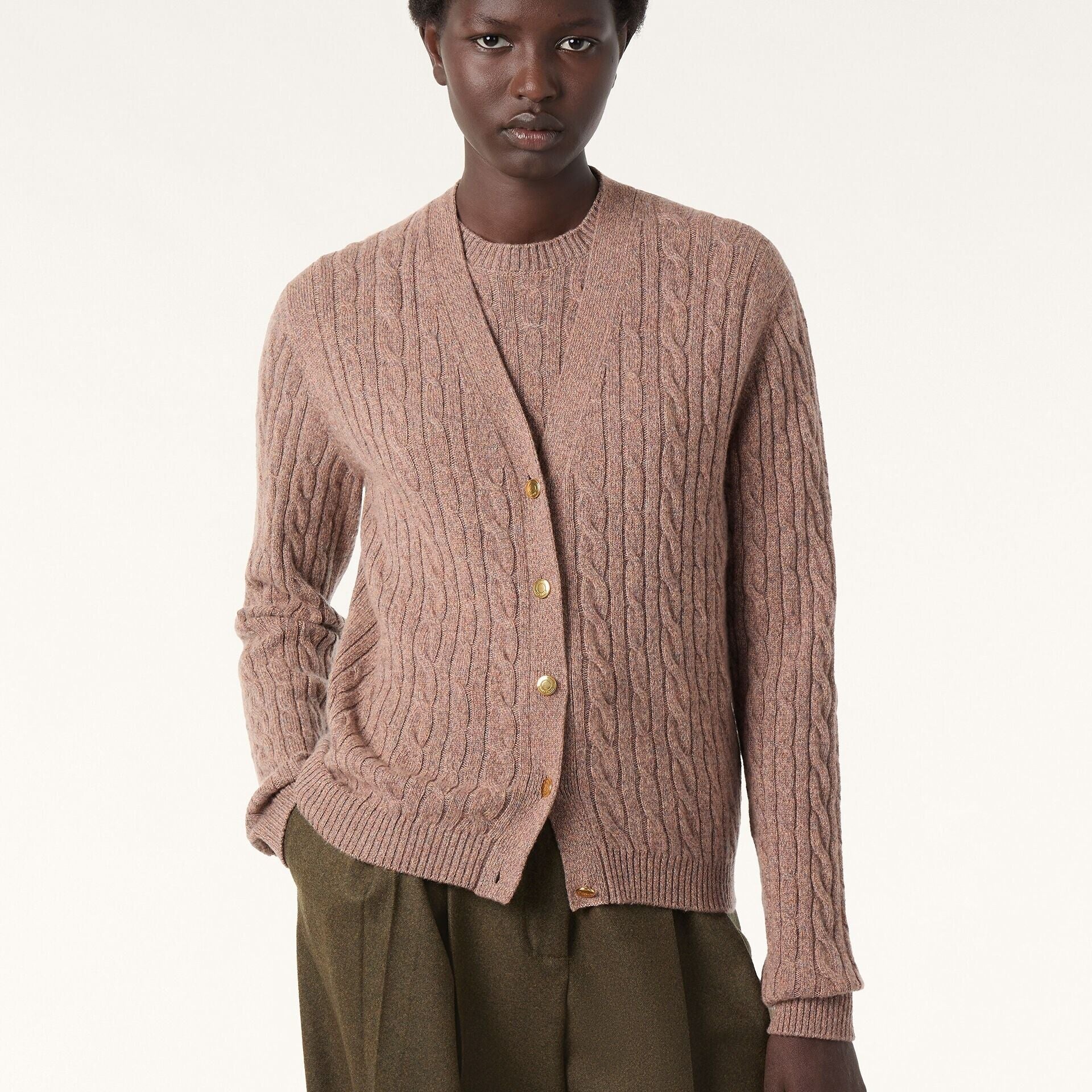 Loro Piana Treccia Cardigan in Baby Cashmere