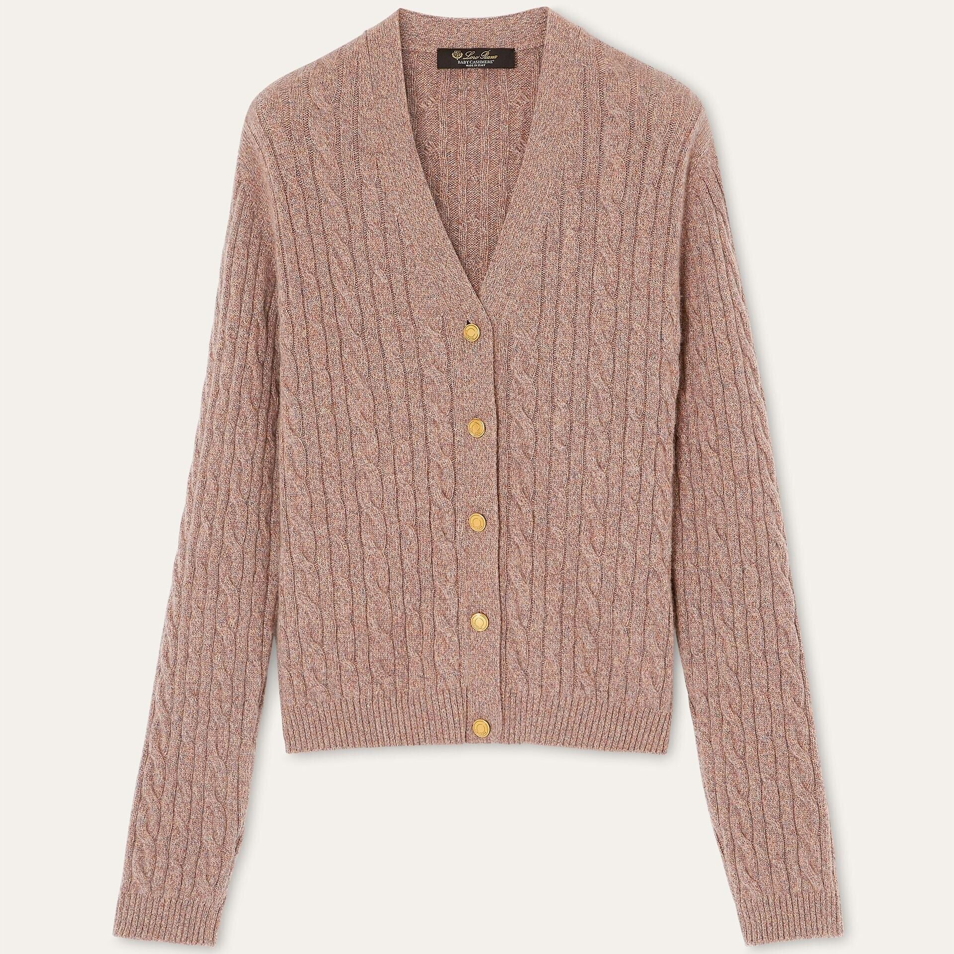 Loro Piana Treccia Cardigan in Baby Cashmere