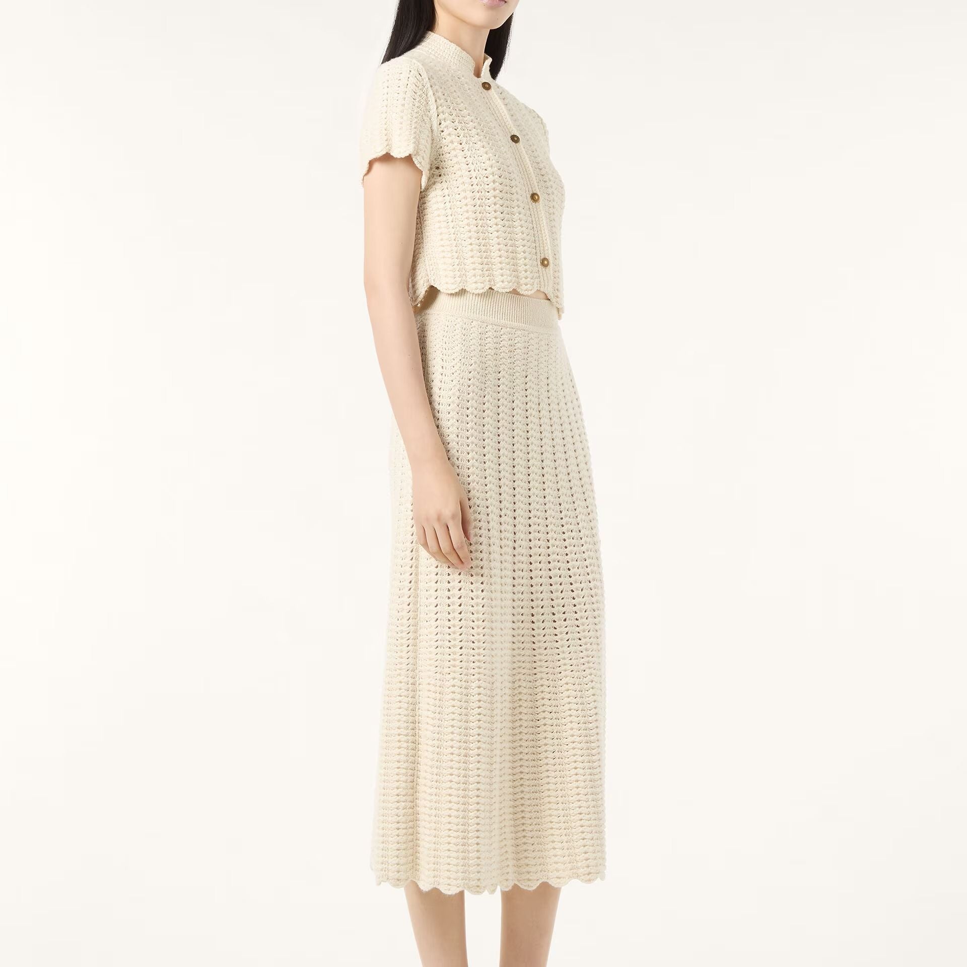 Loro Piana Arola Skirt in Cashmere, Abaca