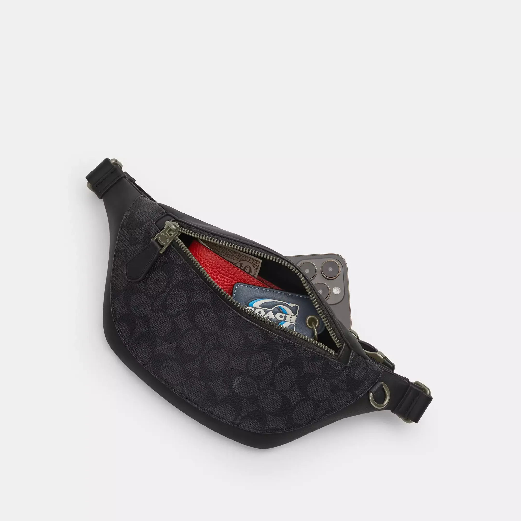 Coach Warren Mini Belt Bag In Signature Canvas