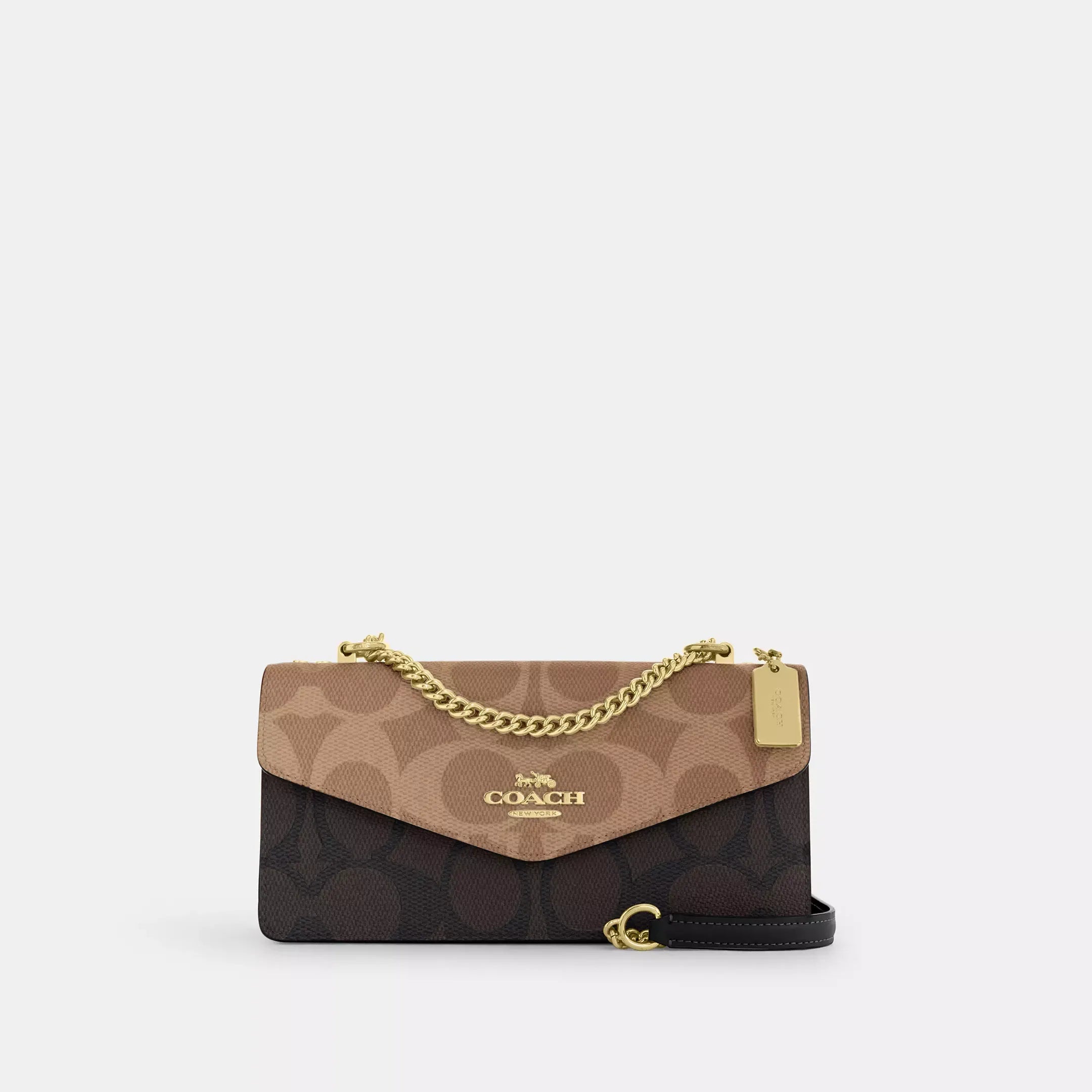 Coach Klare Envelope Crossbody Bag In Blocked Signature Canvas