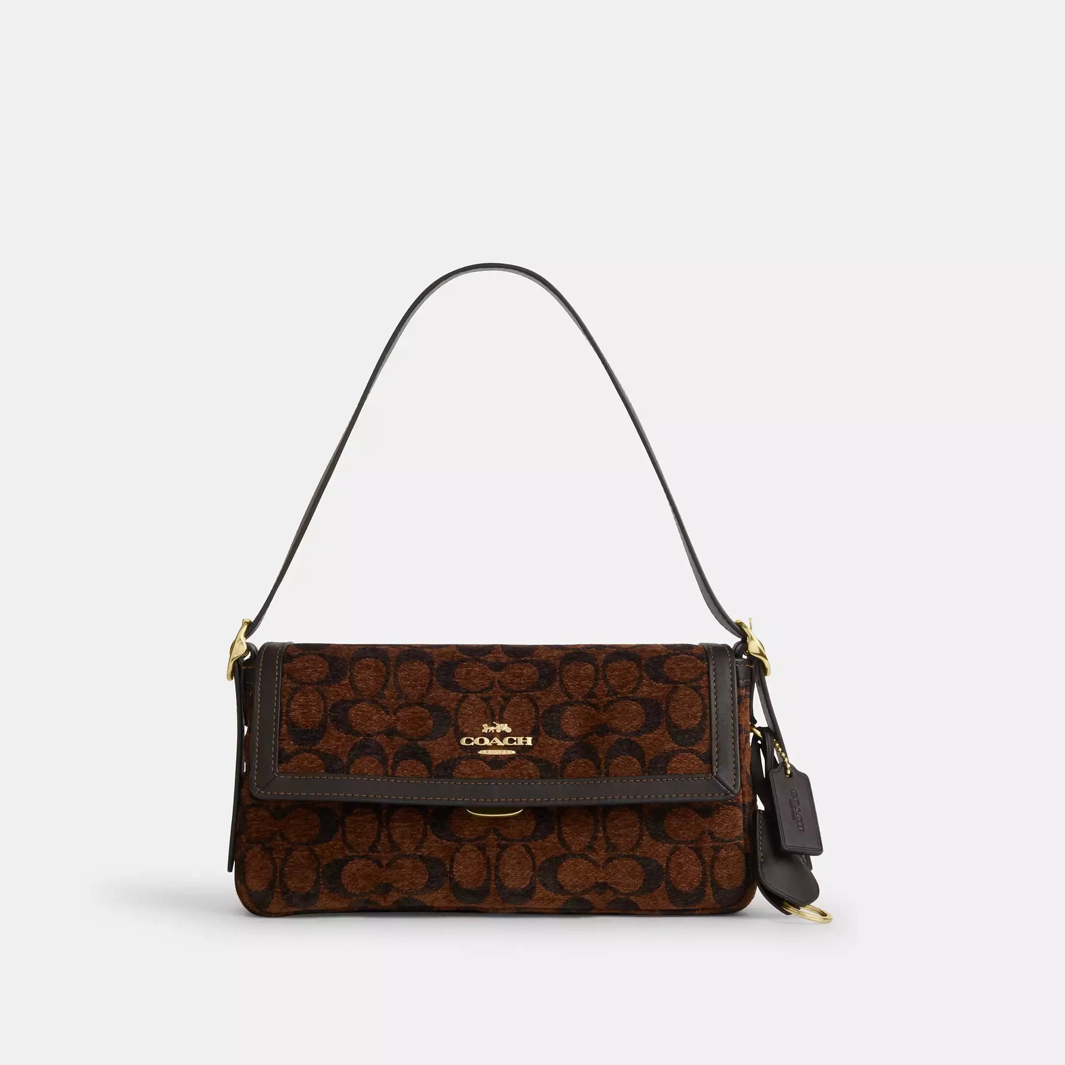 Coach Etta Small Flap Shoulder Bag In Signature Chenille
