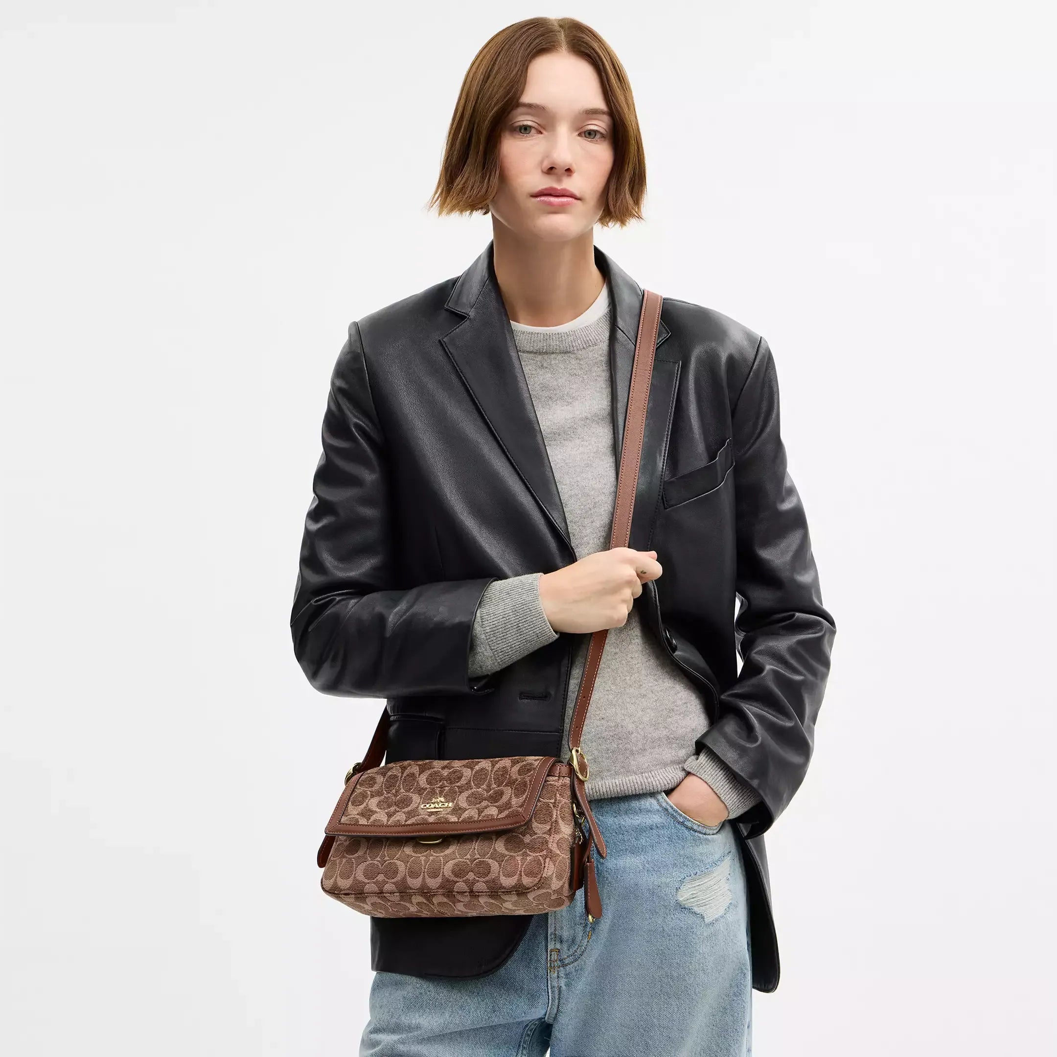 Coach Etta Small Flap Shoulder Bag In Signature Chenille