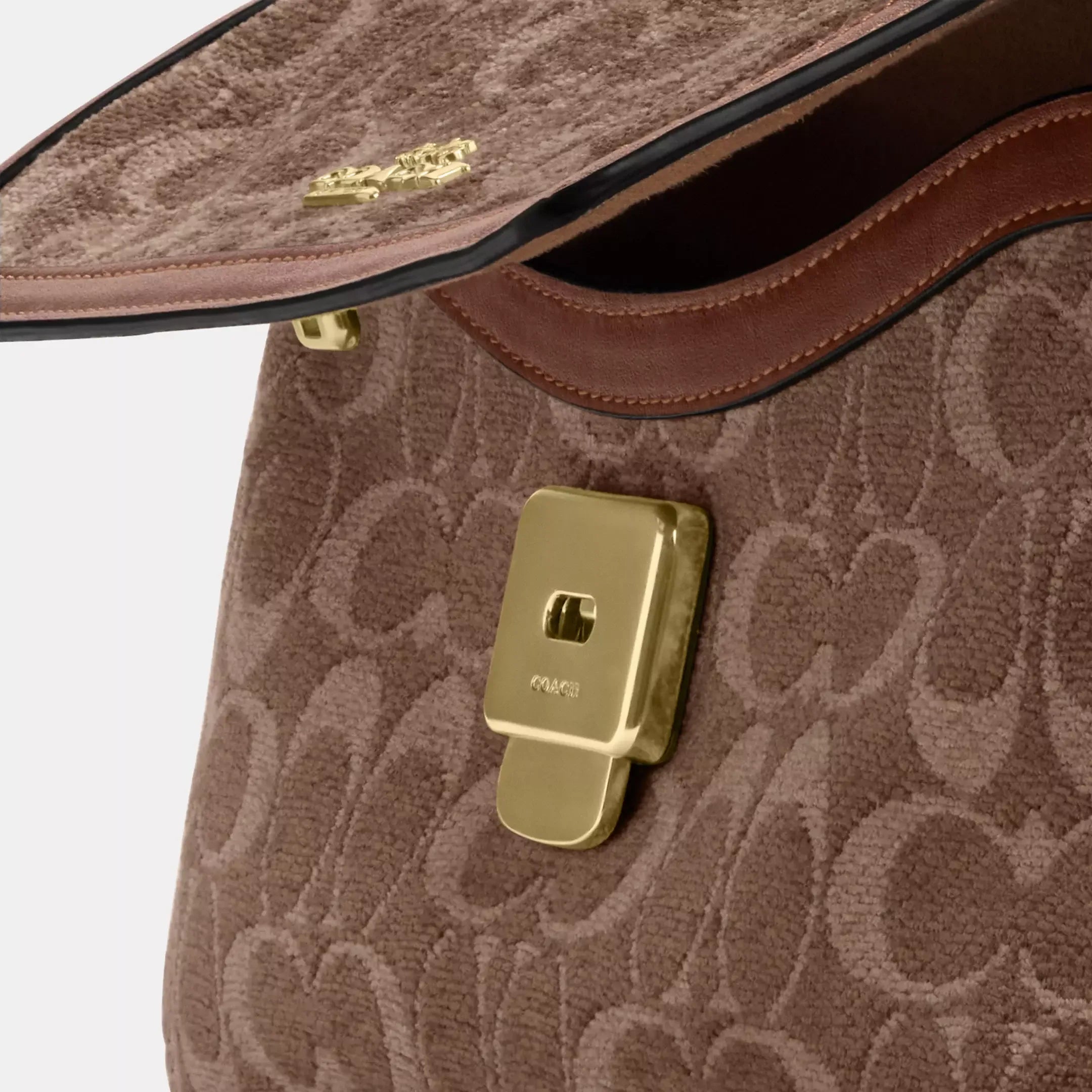 Coach Etta Small Flap Shoulder Bag In Signature Chenille