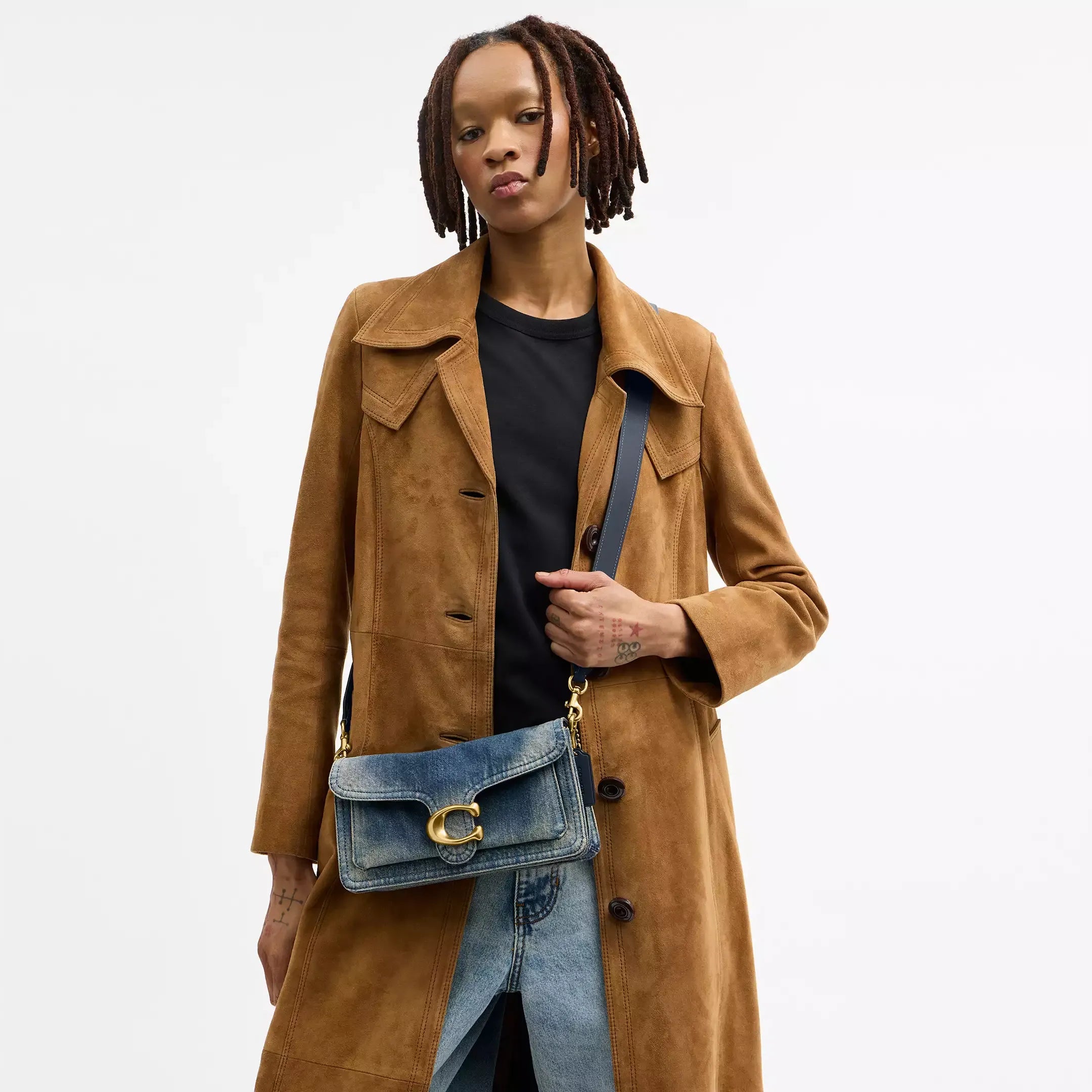 Coach Tabby Shoulder Bag 26 In Regenerative Cotton Denim