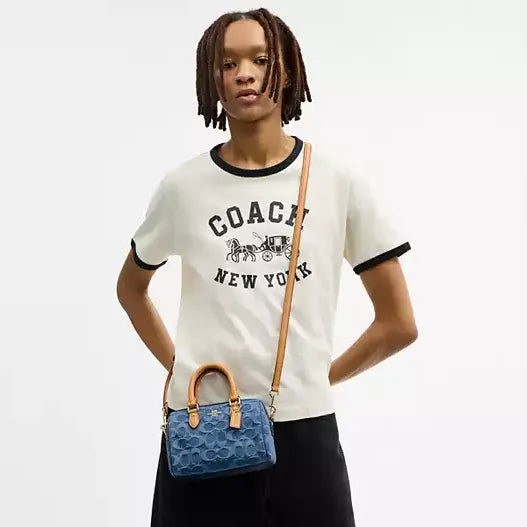 Coach Mini Rowan Crossbody Bag In Signature Denim
