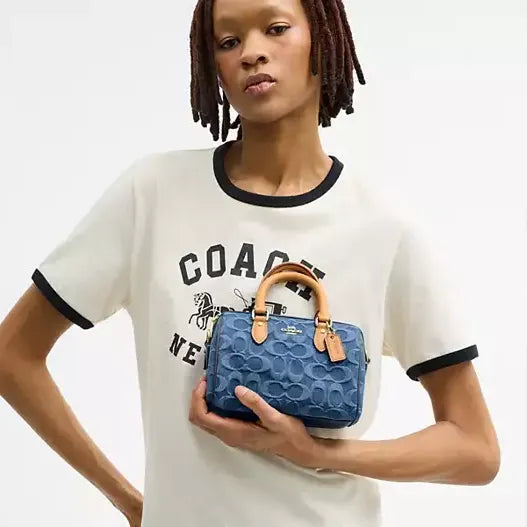 Coach Mini Rowan Crossbody Bag In Signature Denim