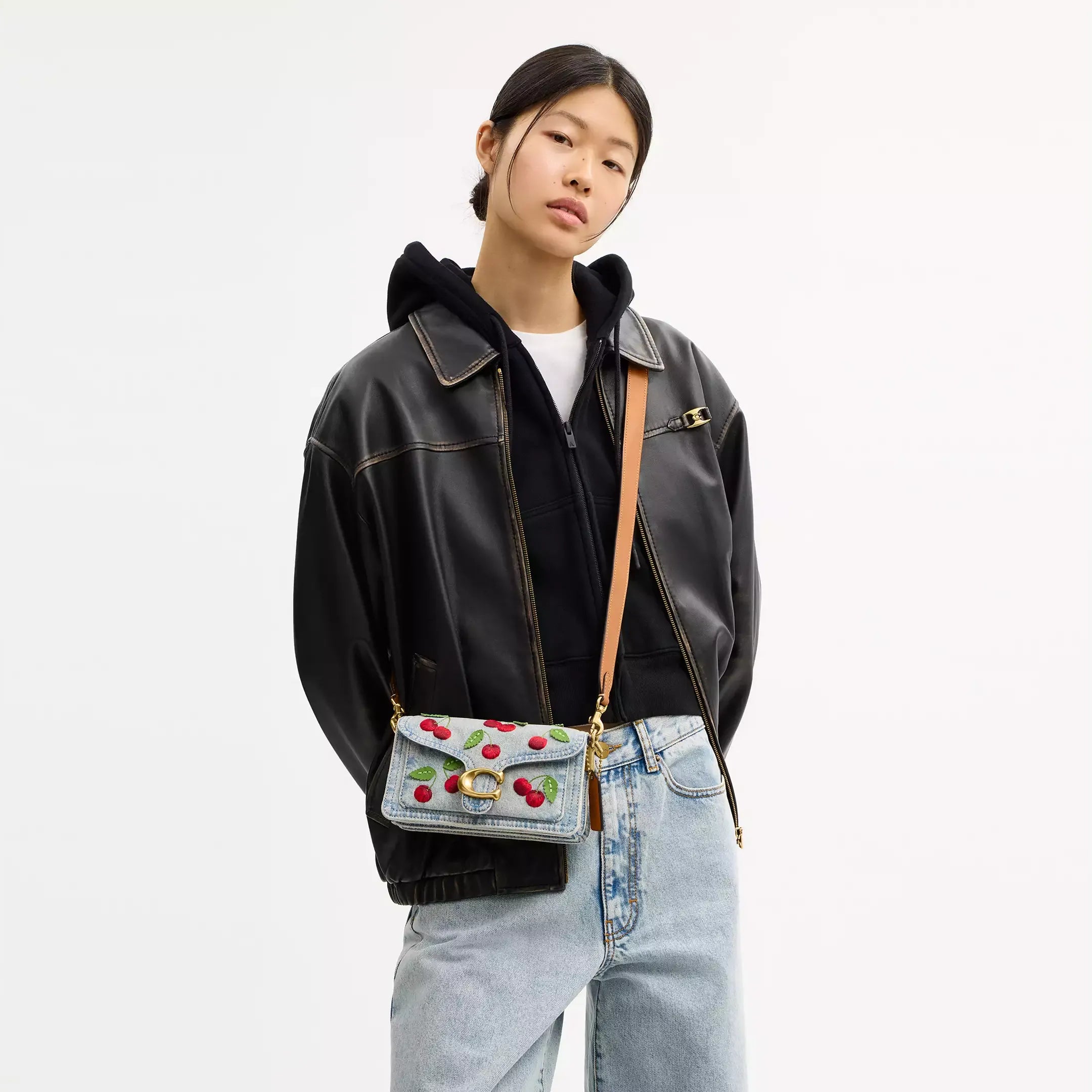 Coach Tabby Shoulder Bag 20 With Cherry Embroidery