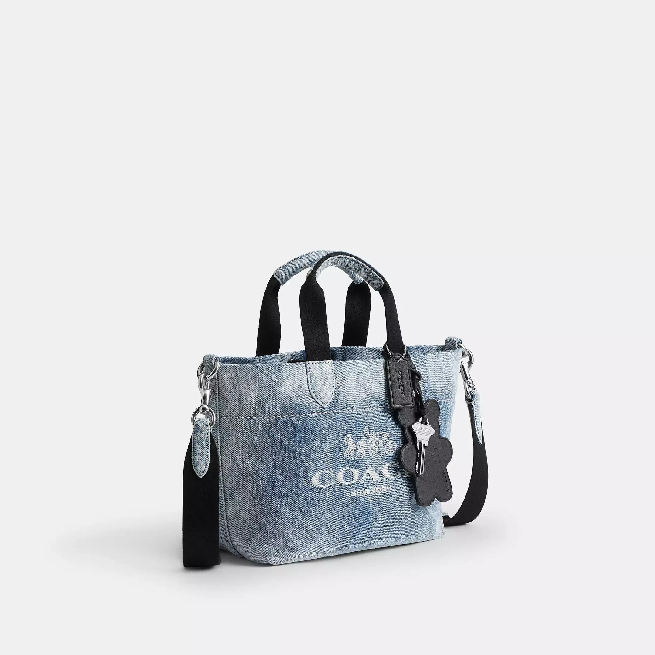 Coach Mini Tour Tote Bag In Loved Denim