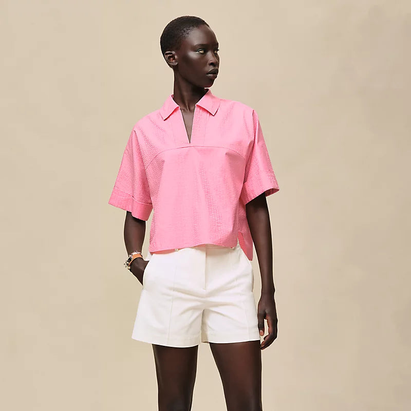 Hermès Cropped polo blouse