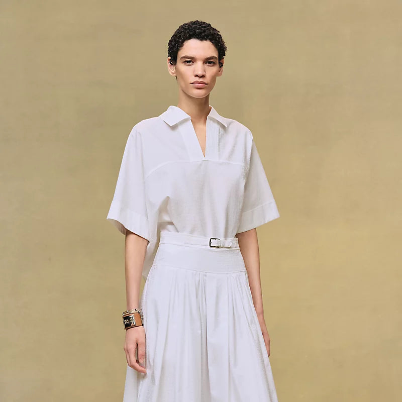 Hermès Cropped polo blouse