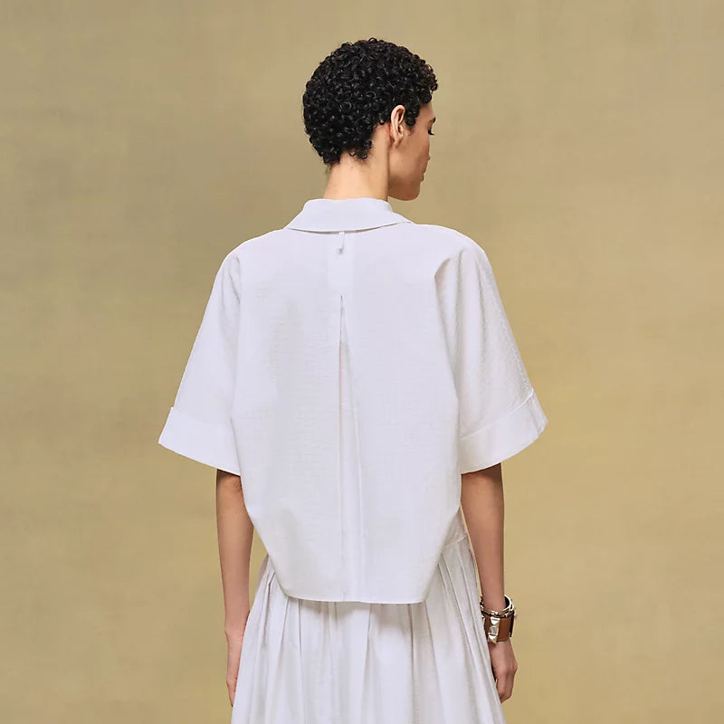 Hermès Cropped polo blouse