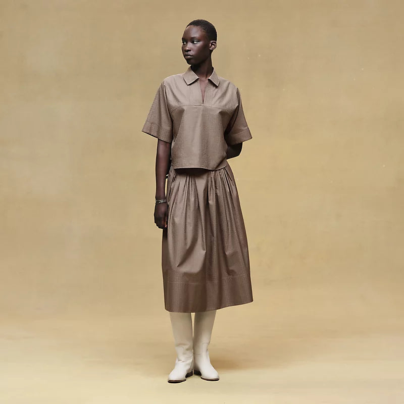 Hermès Cropped polo blouse