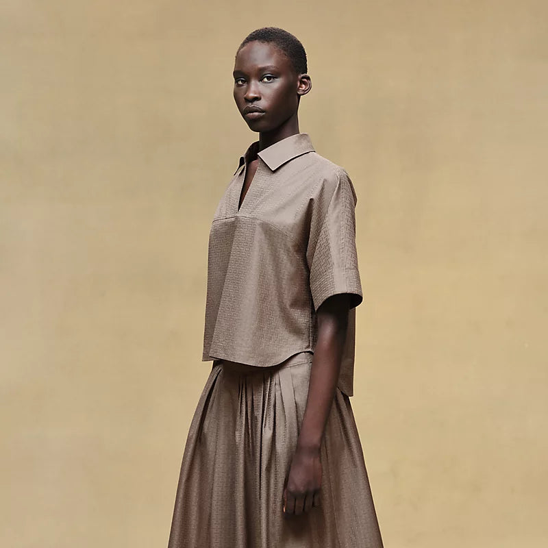 Hermès Cropped polo blouse
