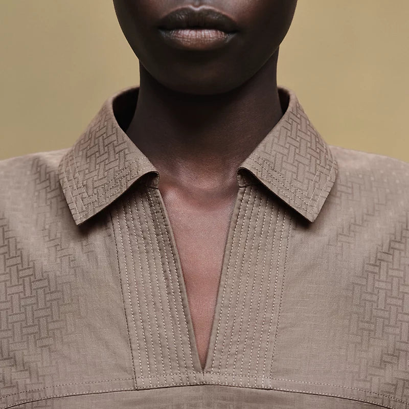 Hermès Cropped polo blouse
