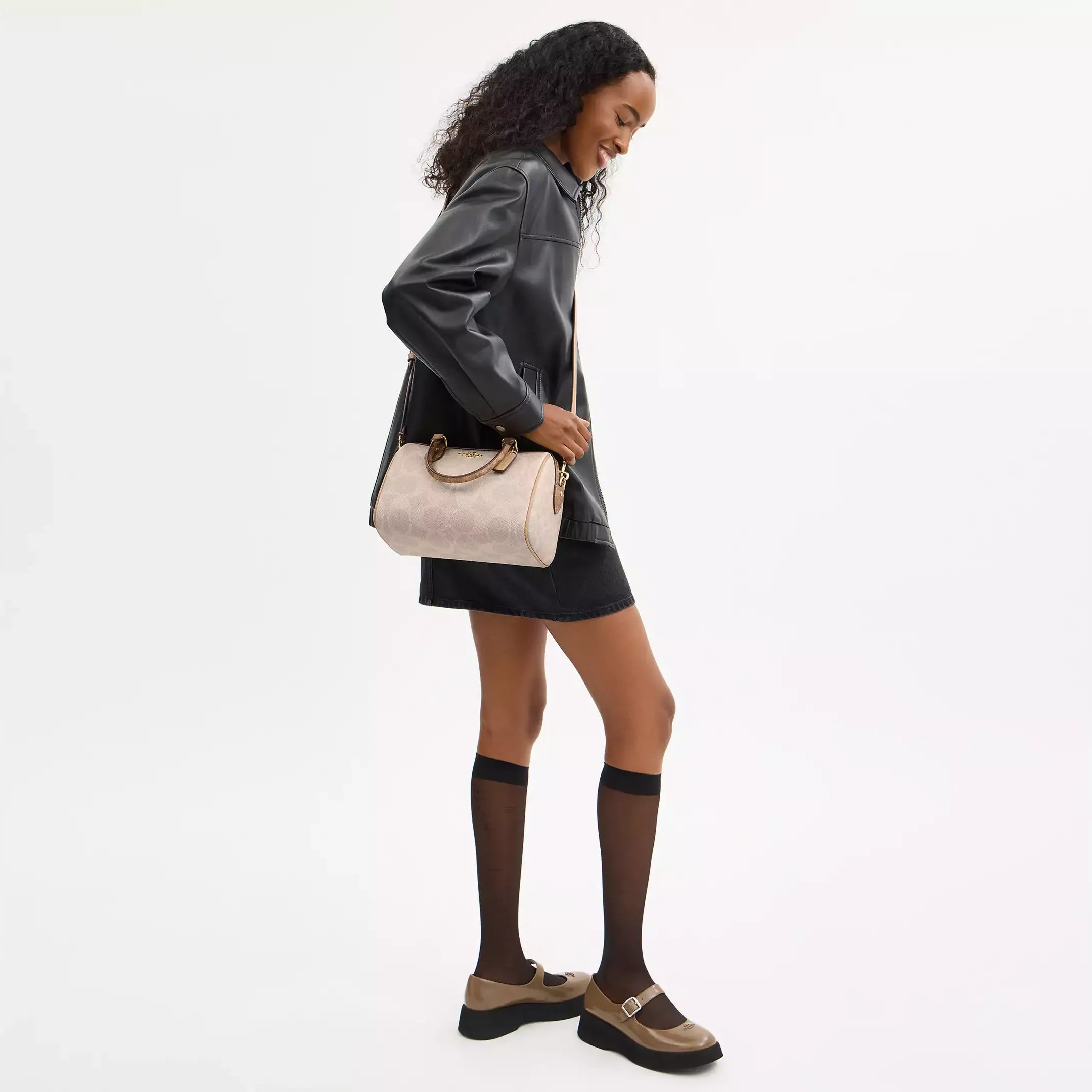 Coach Rowan Satchel Bag In Blocked Signature Canvas