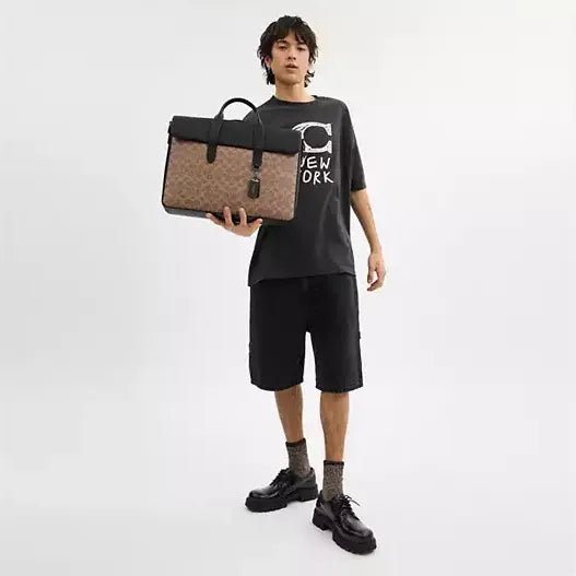 Coach Sullivan Portfolio Brief In Signature Canvas